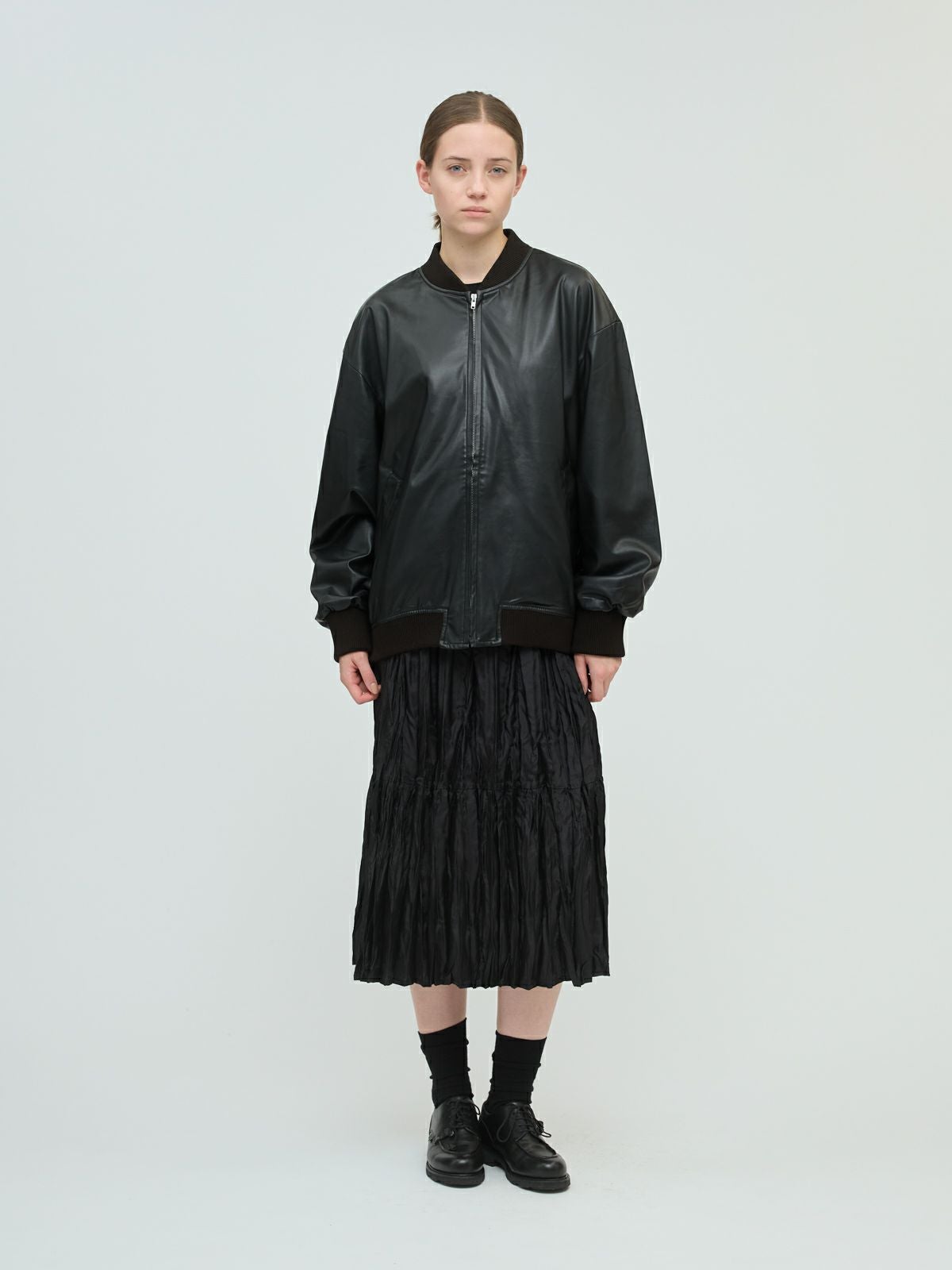 mizuiro ind シンセティックレザージップブルゾン｜ MARcourt ONLINE