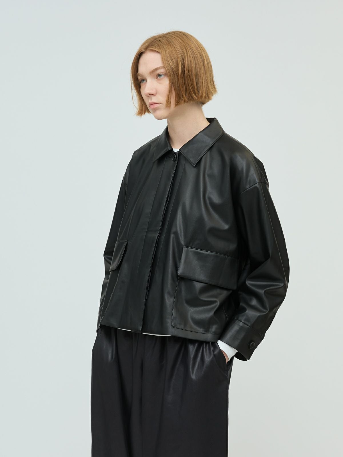 mizuiro ind シンセティックレザーシャツジャケット｜ MARcourt ONLINE