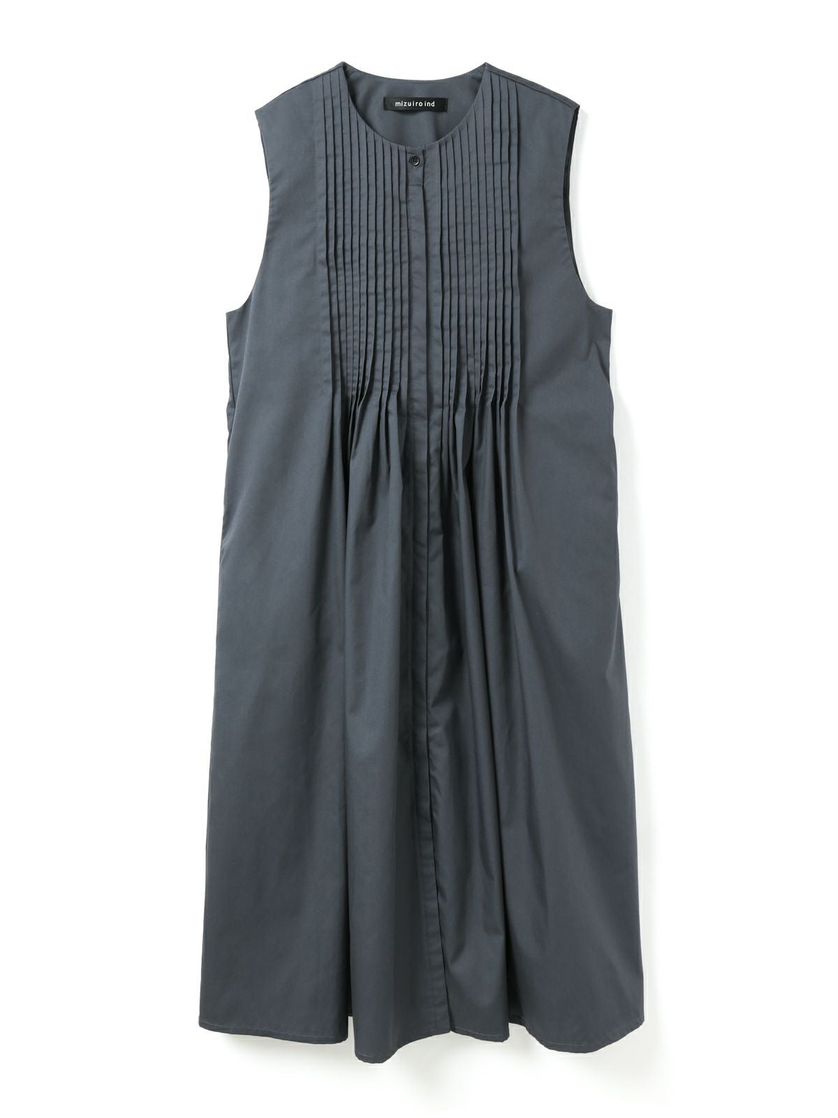 3/9(月)正午販売終了】mizuiro ind クルーネックピンタックワンピース
