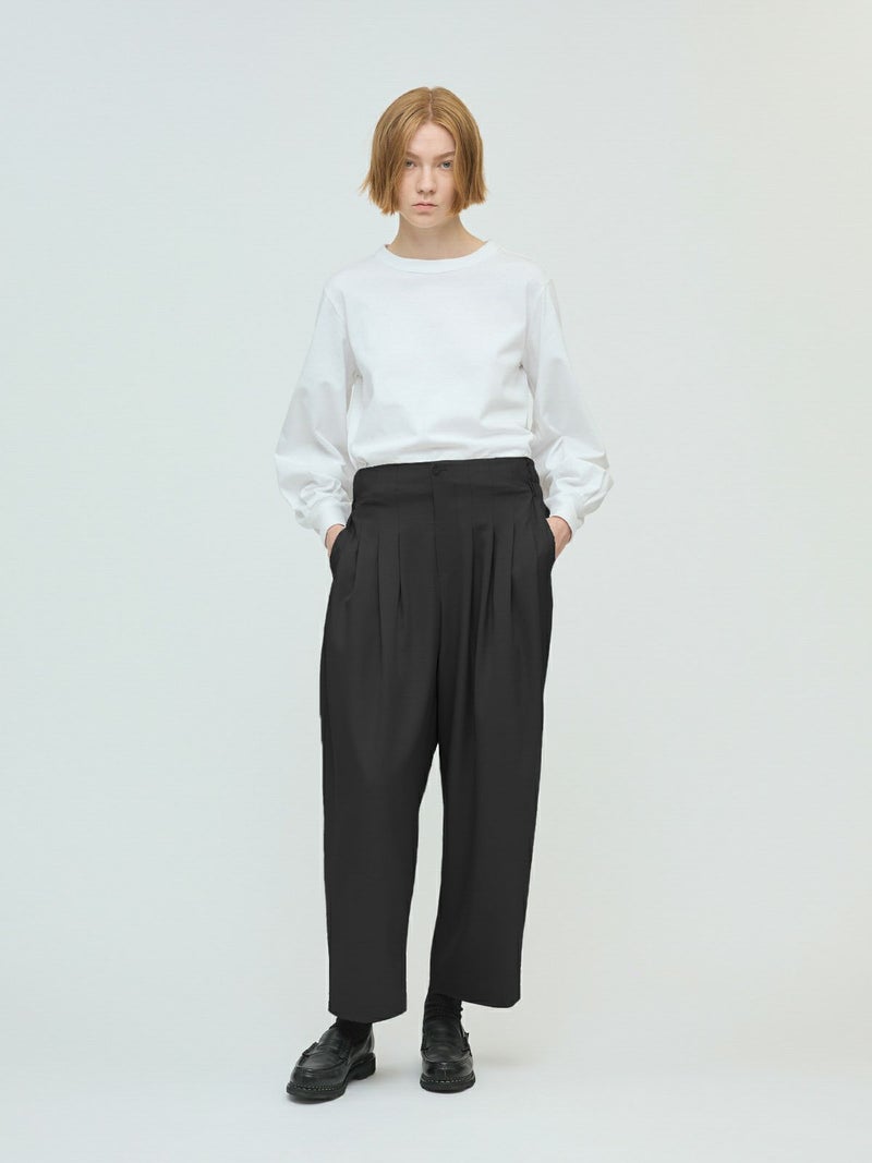 mizuiro ind ハイウエストタックパンツ