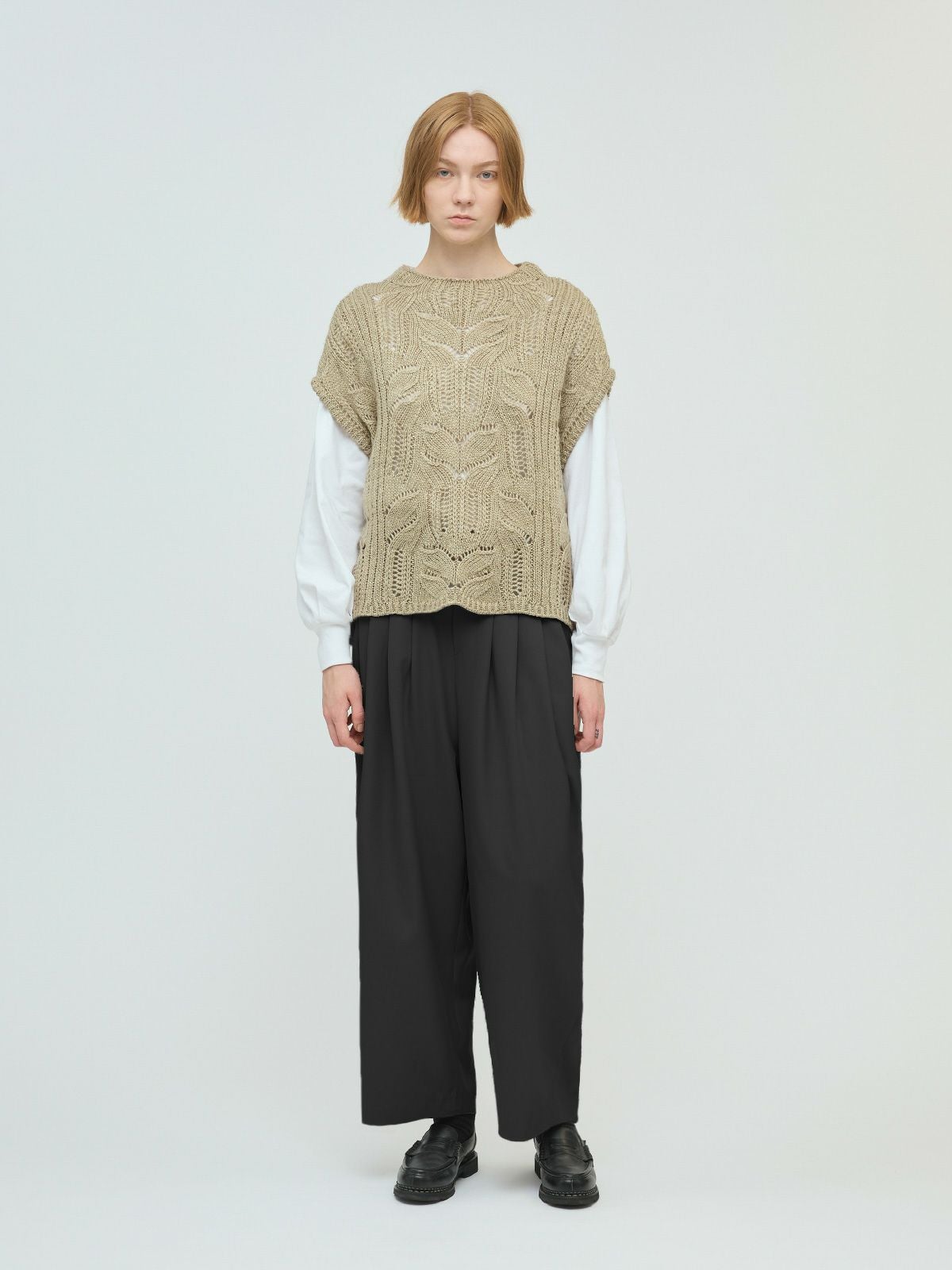 3/9(月)正午販売終了】mizuiro ind ハイウエストタックパンツ