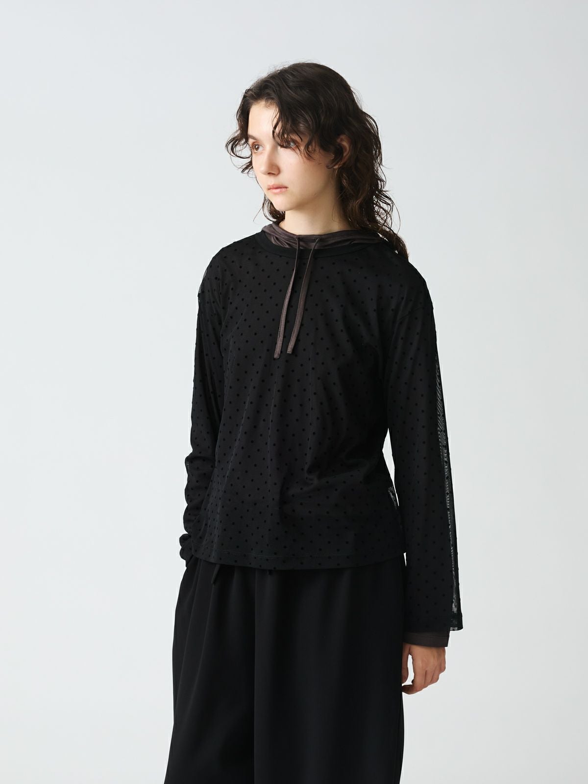 mizuiro ind メッシュドットクルーネックプルオーバー｜ MARcourt
