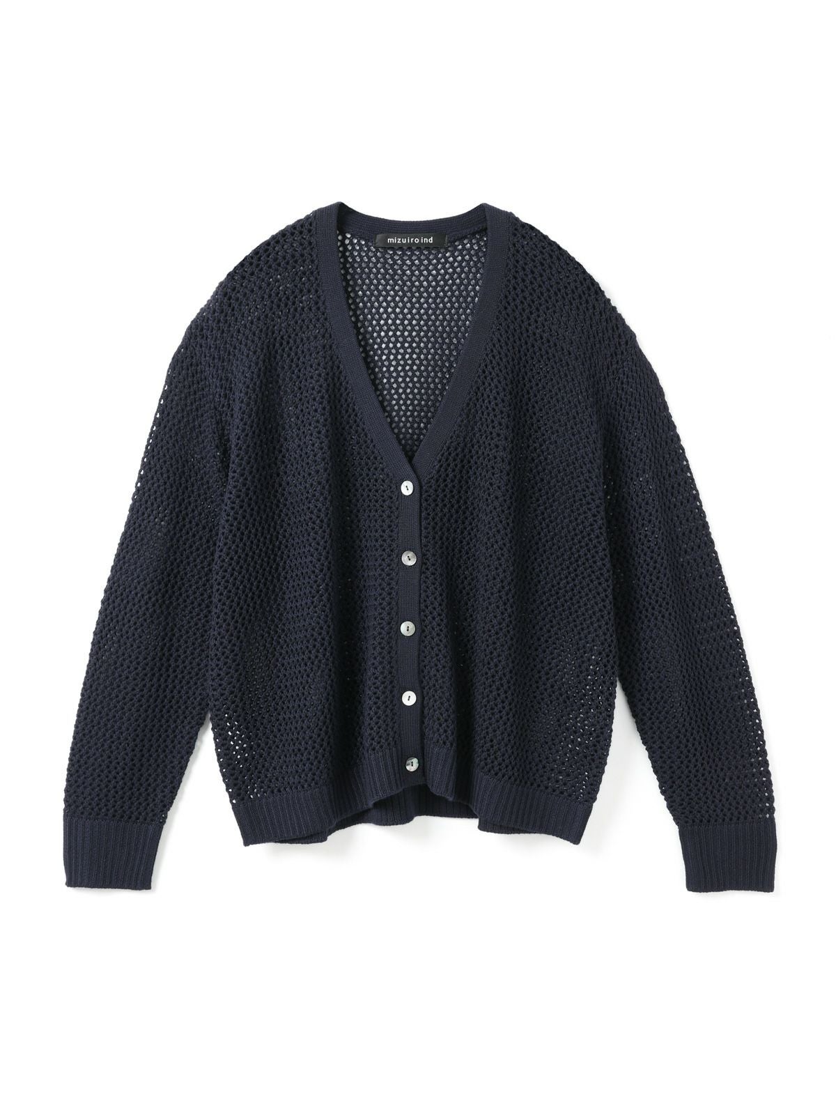 3/9(月)正午販売終了】mizuiro ind メッシュVネックカーディガン