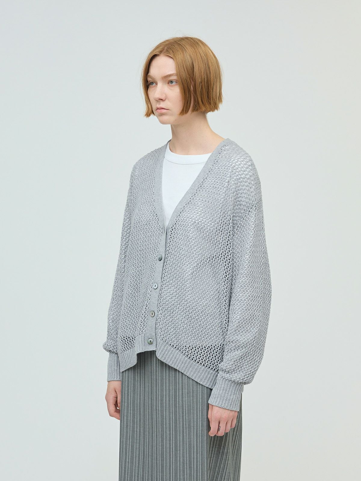 mizuiro ind メッシュVネックカーディガン｜ MARcourt ONLINE STORE