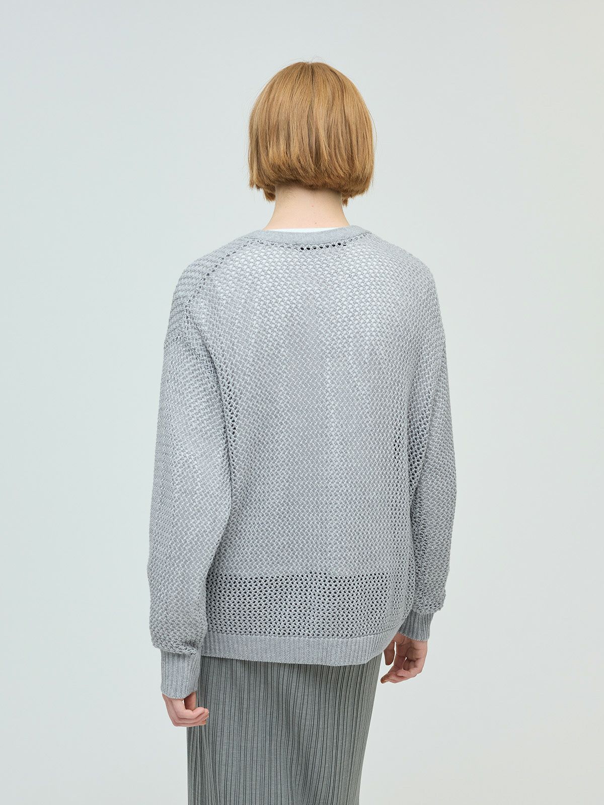 3/9(月)正午販売終了】mizuiro ind メッシュVネックカーディガン