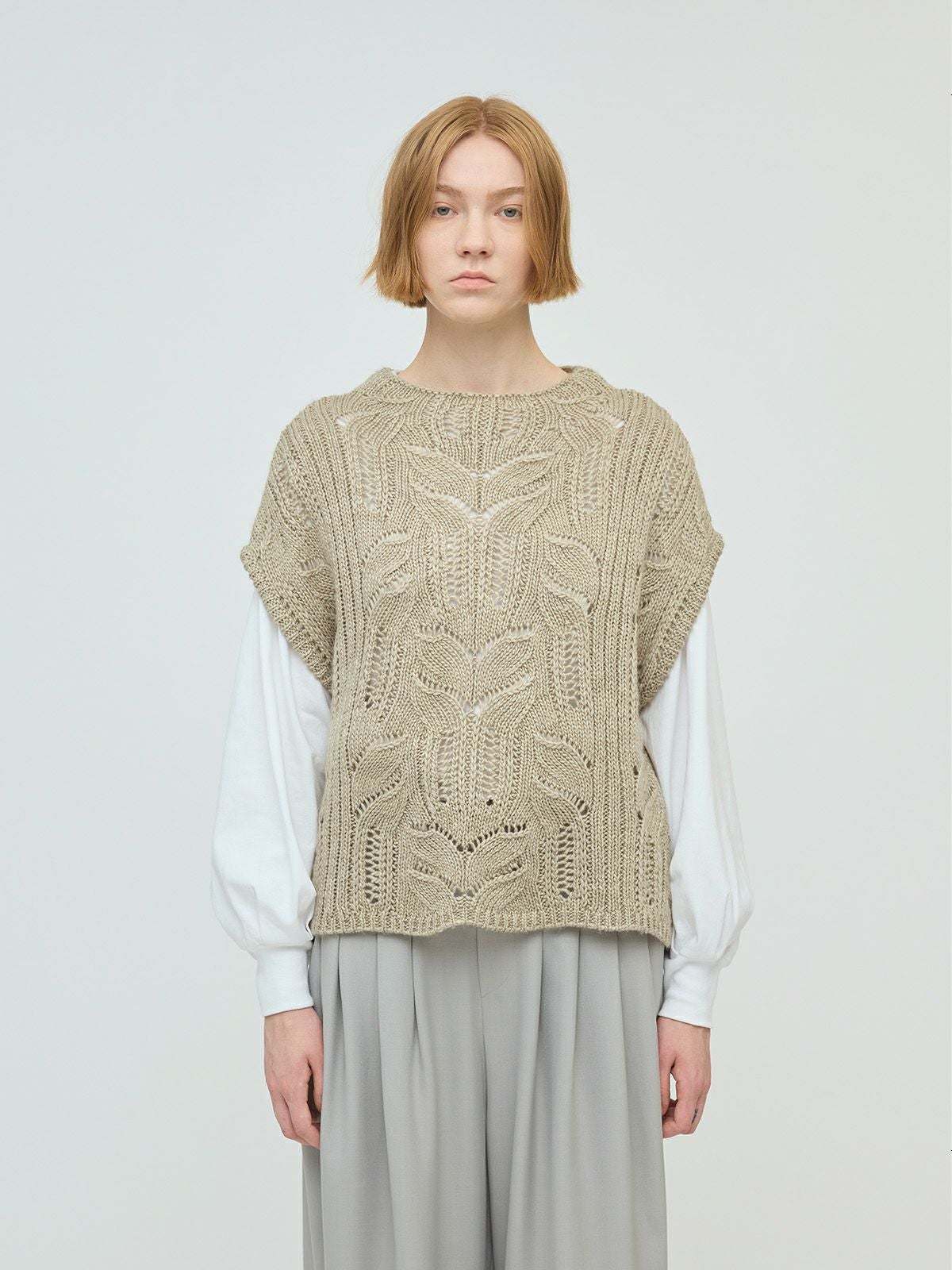 mizuiro ind シアーケーブル柄ベスト｜ MARcourt ONLINE STORE