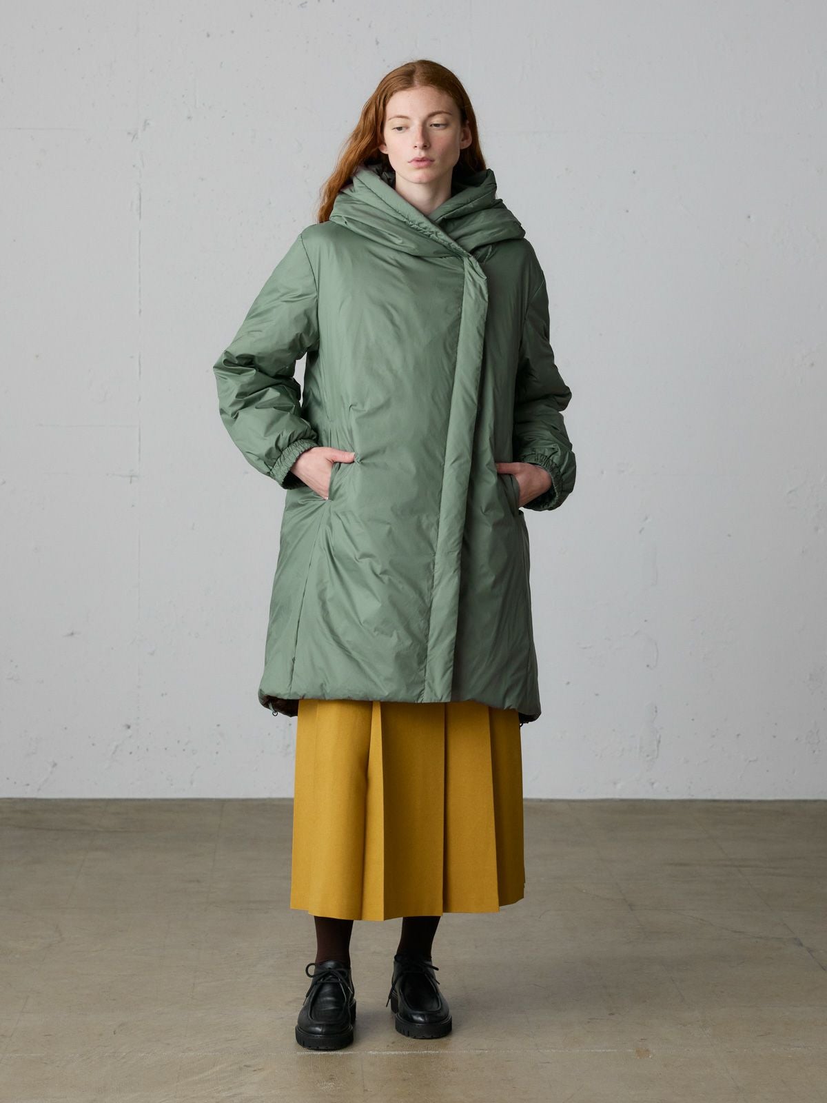 MidiUmi ブラック ダウンジャケット ロング丈 MidiUmi フード付きミドルダウン｜ MARcourt ONLINE STORE