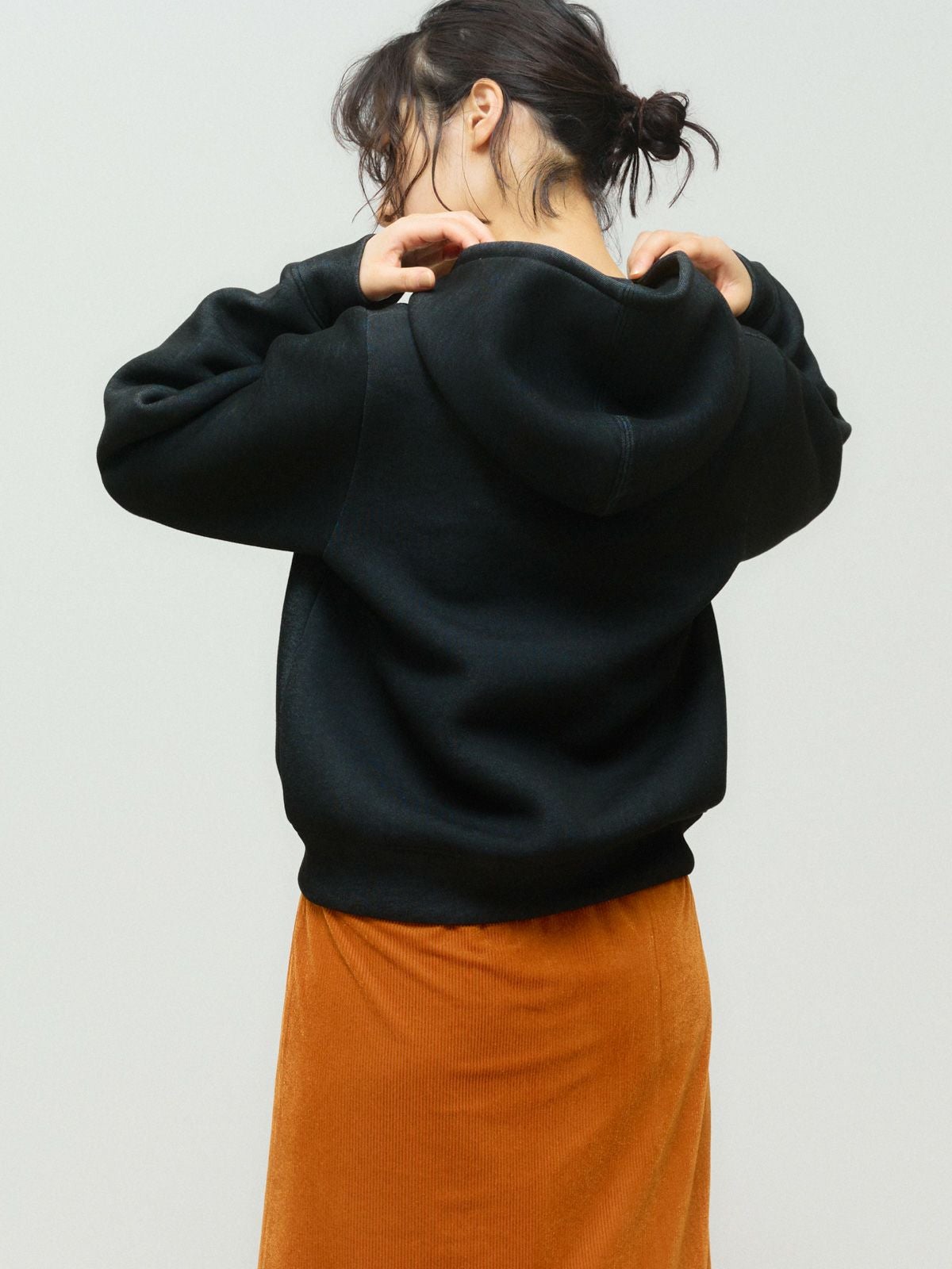 MIDIUMISOLID for Ladies シアーダブルニットジップパーカー