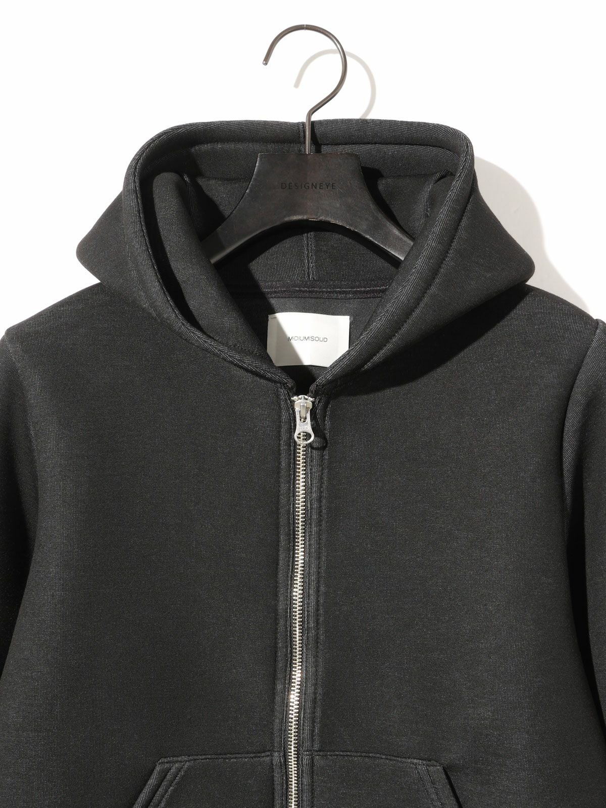 MIDIUMISOLID for Ladies シアーダブルニットジップパーカー