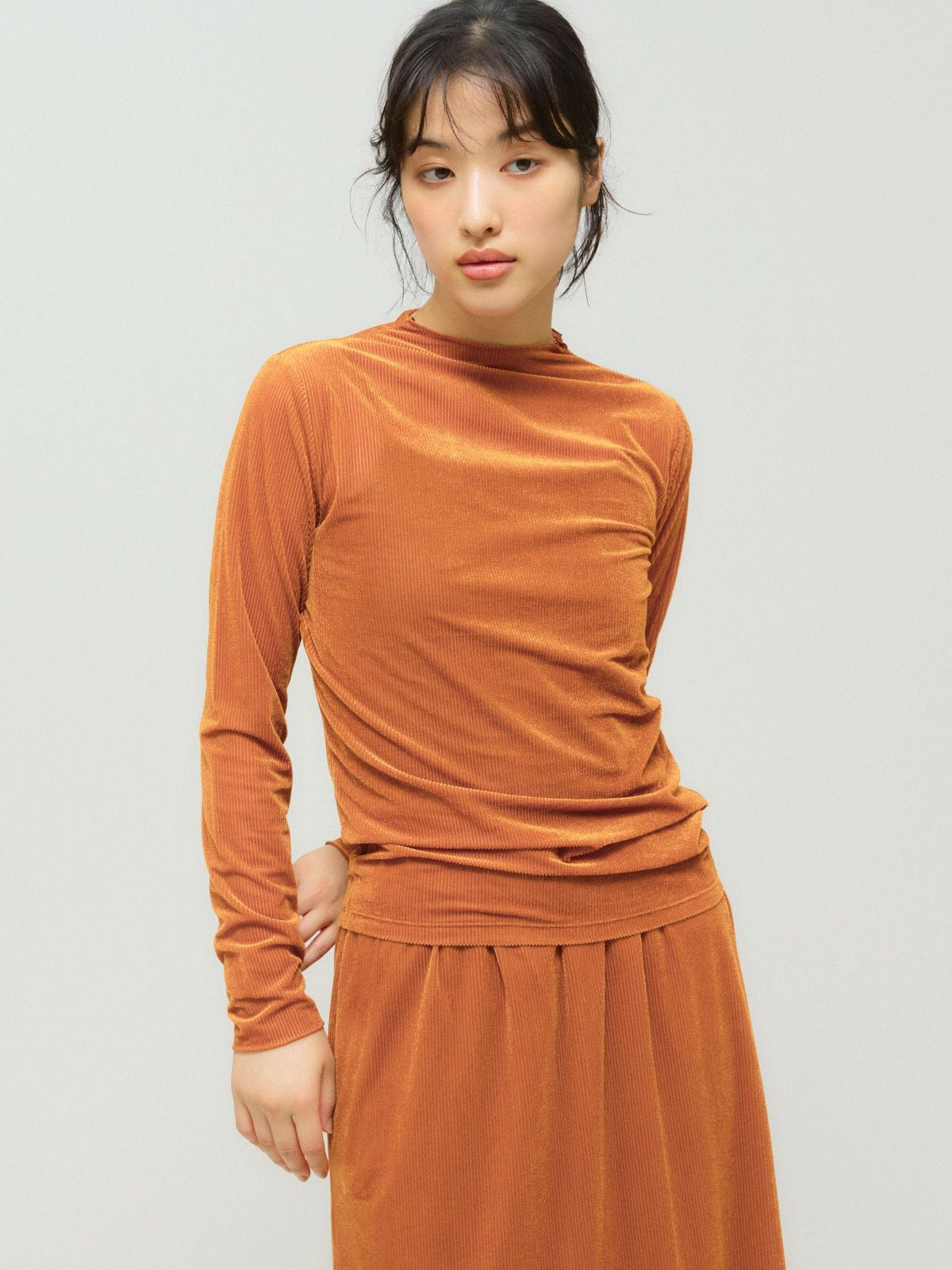 3/9(月)正午販売終了】MIDIUMISOLID for Ladies シアーベロアリブ