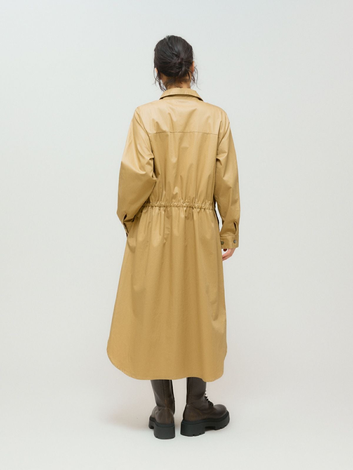 タグ付 MIDIUMISOLID for Ladies トレンチシャツ　ブラウス クラシカルな魅力 ピンタックシャツシリーズ MIDIUMISOLID for Ladies
