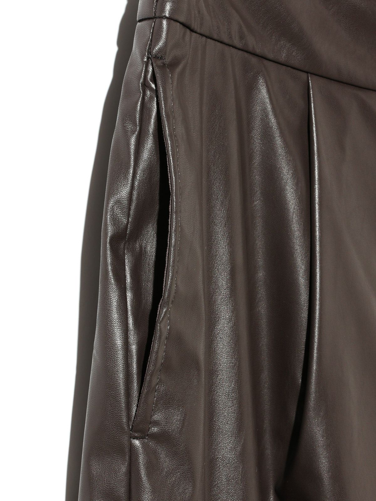 MIDIUMISOLID for Ladies シンセティックレザーショートパンツ[A