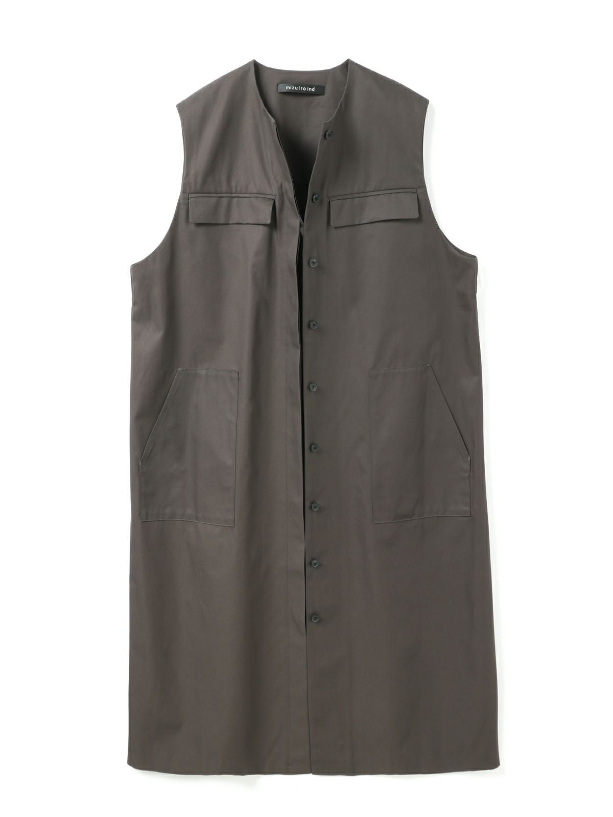mizuiro ind ポケット付きクルーネックロングジレ｜ MARcourt ONLINE