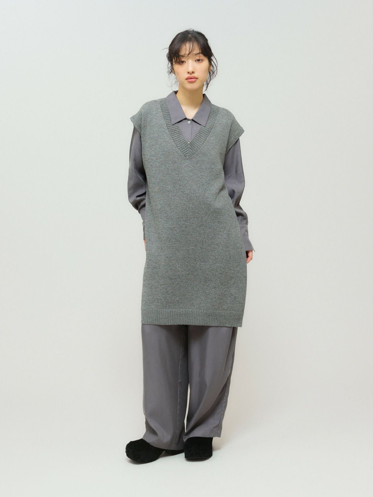 MIDIUMISOLID 和紙ウールビッグベスト｜ MARcourt ONLINE STORE