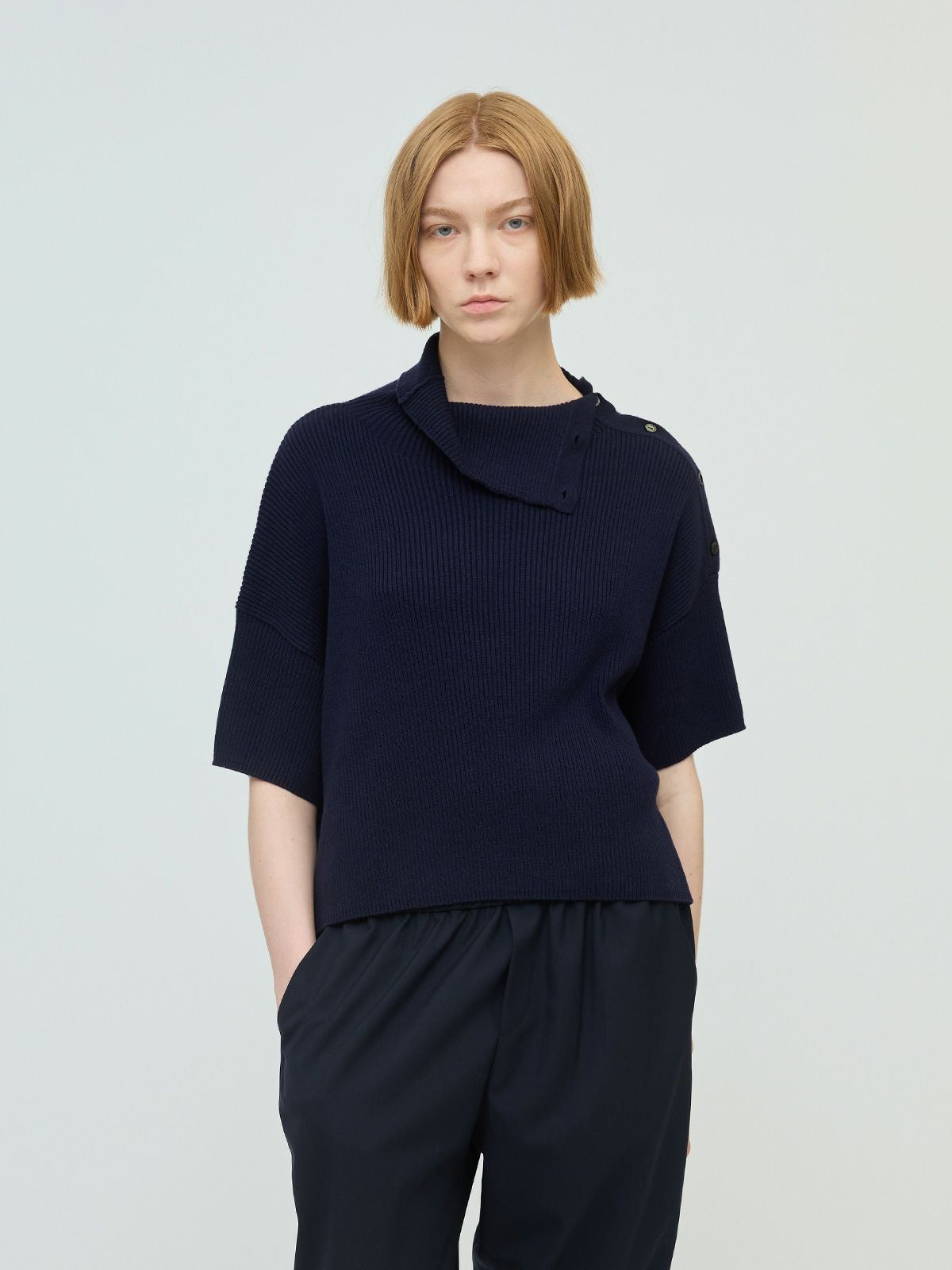 mizuiro ind アシンメトリーカラーリブプルオーバー｜ MARcourt ONLINE