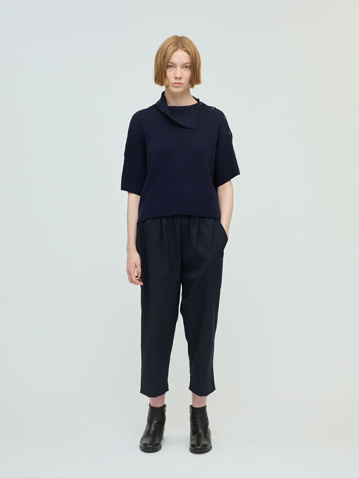 mizuiro ind アシンメトリーカラーリブプルオーバー｜ MARcourt ONLINE