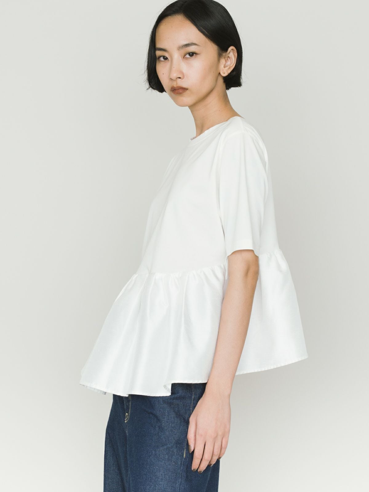 MIDIUMISOLID for Ladies ウーブン スイッチング 2way ペプラム