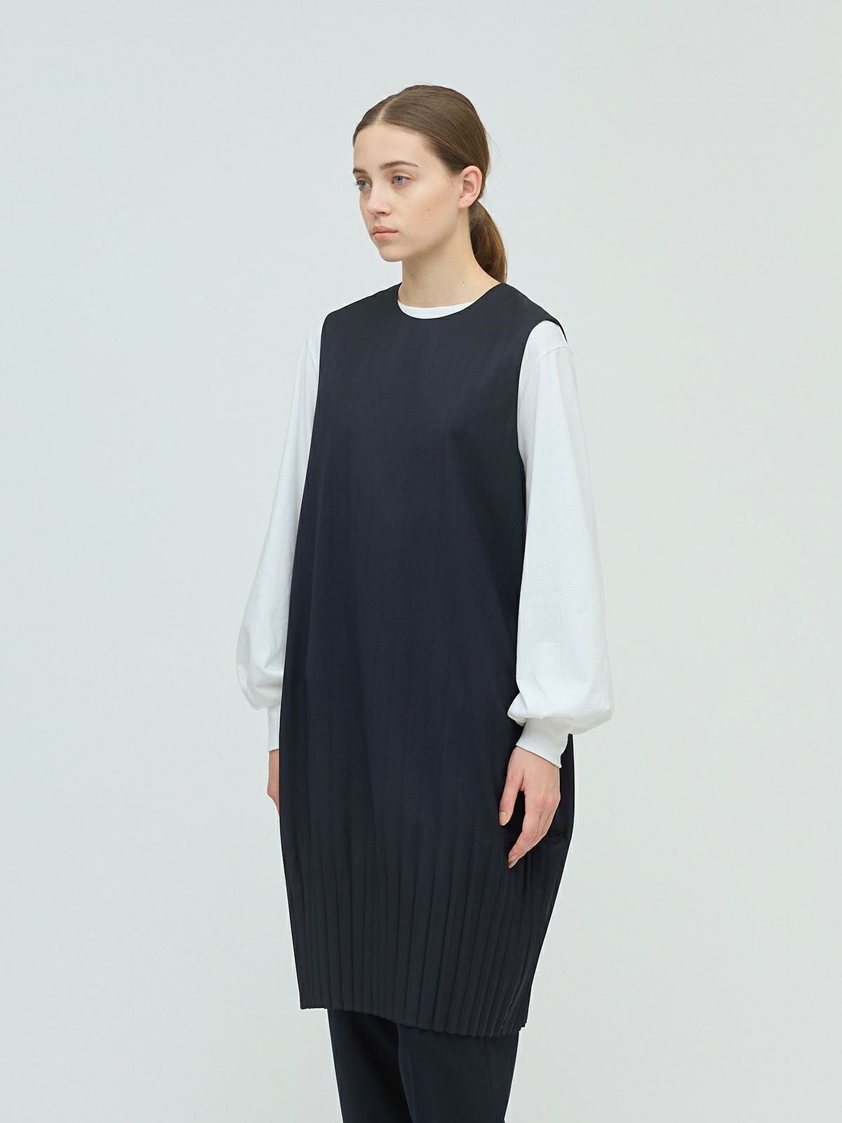 3/9(月)正午販売終了】mizuiro ind プリーツヘムノースリーブ