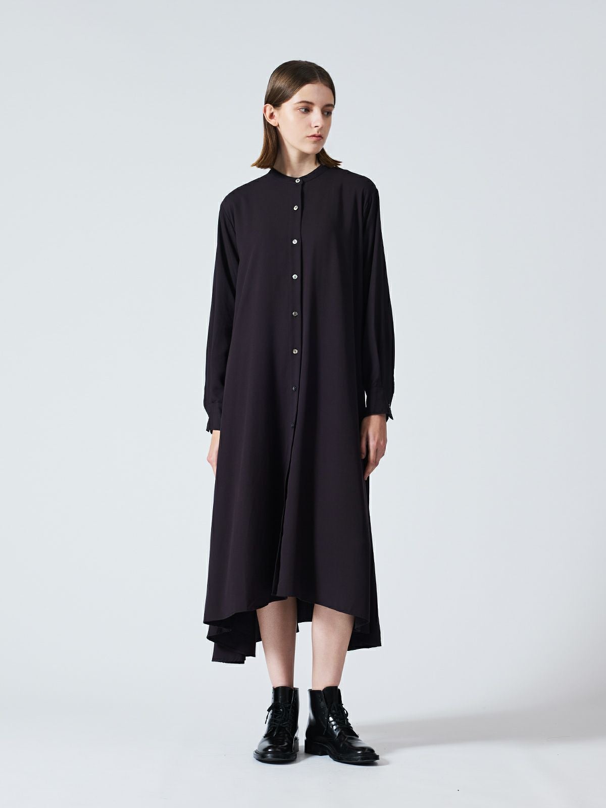 mizuiro ind T/Rスタンドカラーフレアワンピース｜ MARcourt ONLINE
