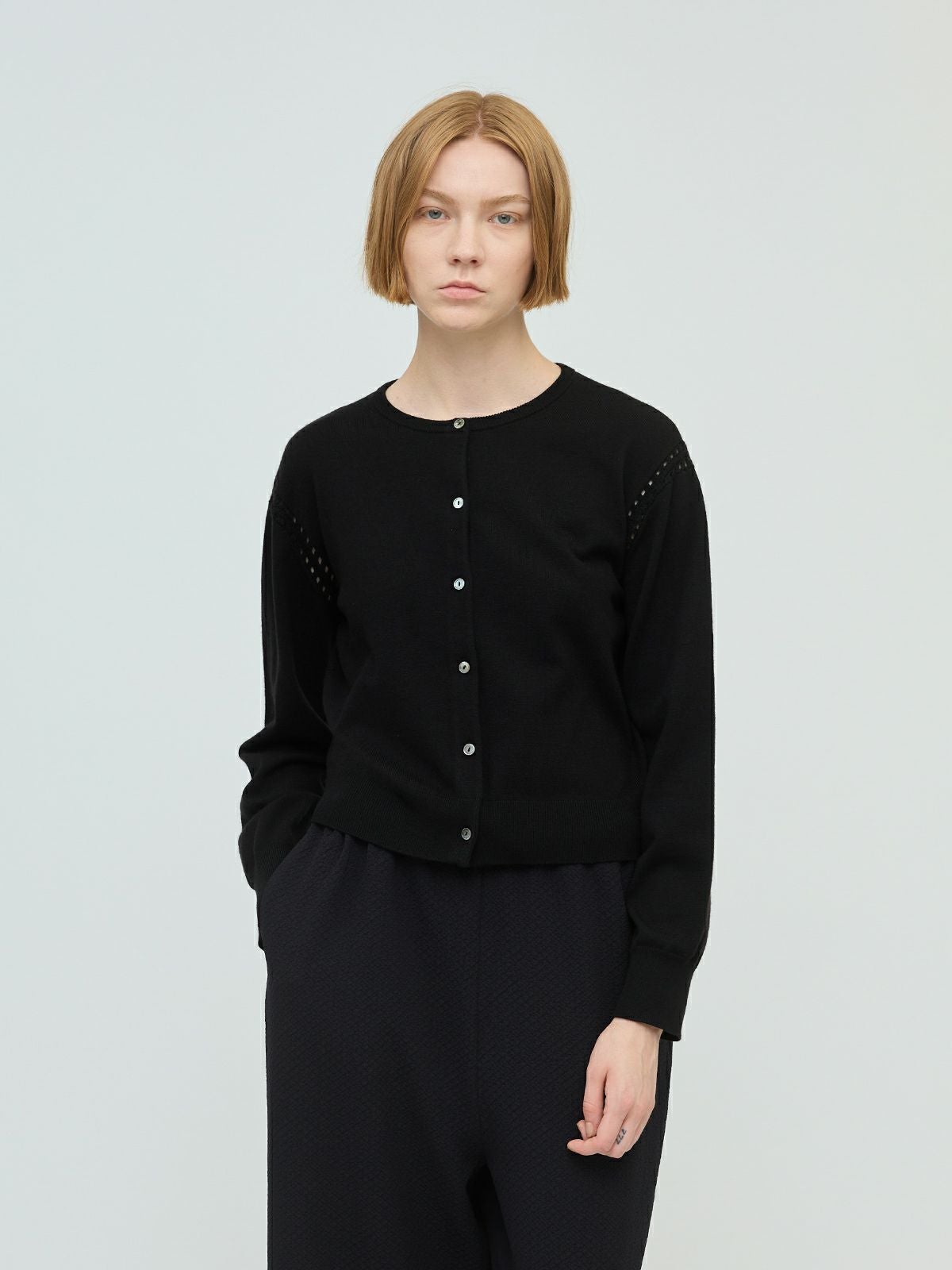 mizuiro ind クルーネックカーディガンクロシェ｜ MARcourt ONLINE