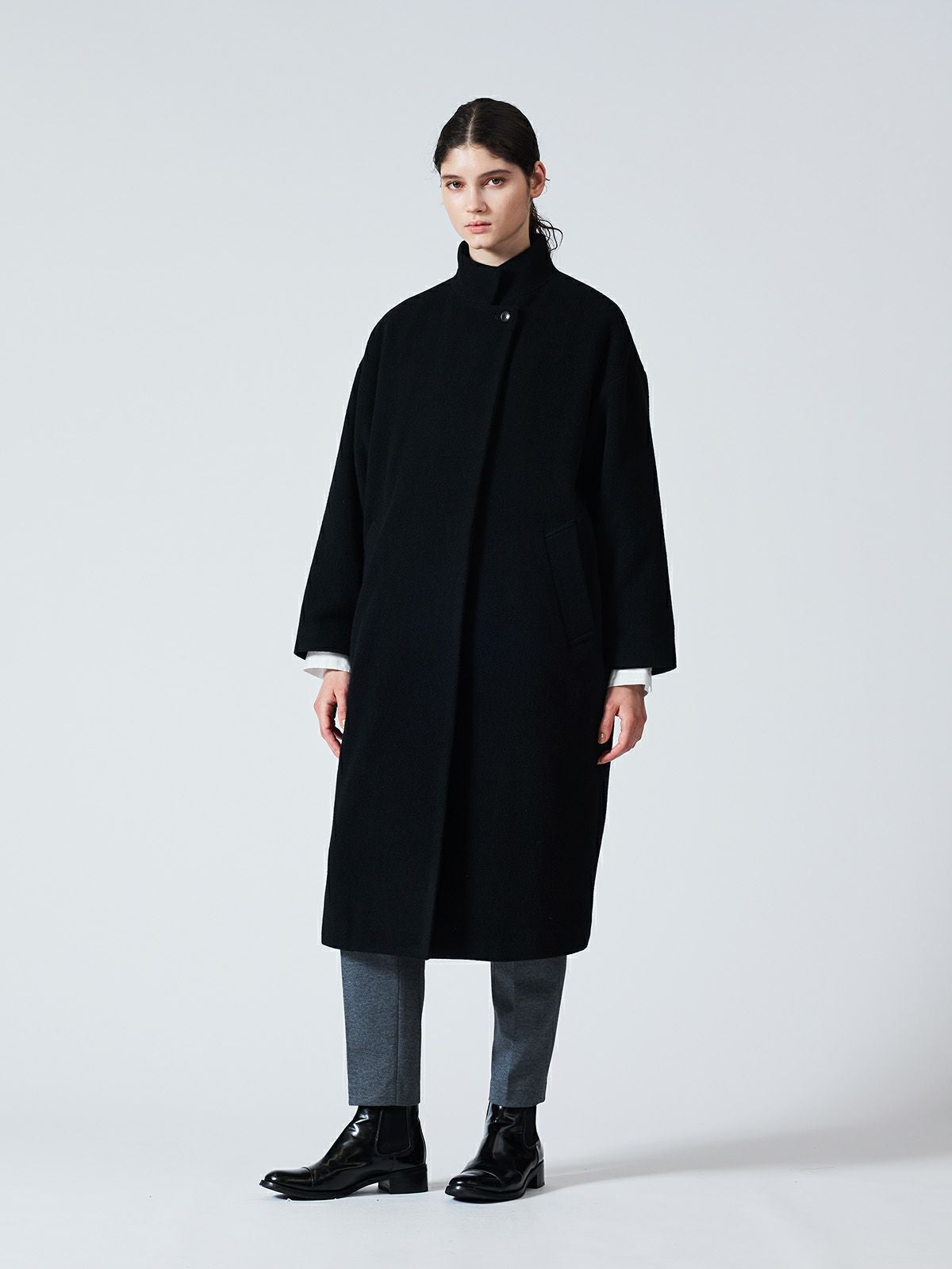 mizuiro ind ウールブレンドスタンドカラーコート｜ MARcourt ONLINE