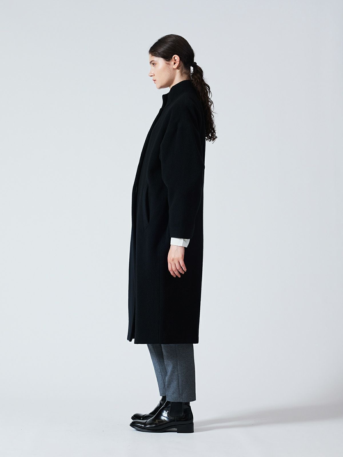 mizuiro ind ウールブレンドスタンドカラーコート｜ MARcourt ONLINE