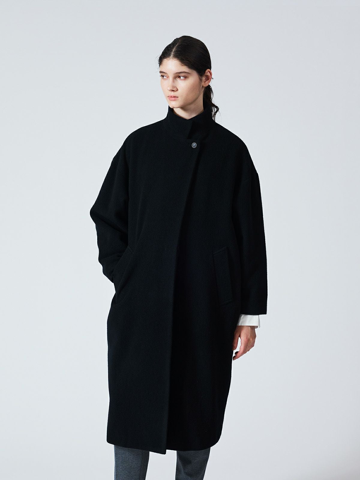 mizuiro ind ウールブレンドスタンドカラーコート｜ MARcourt ONLINE