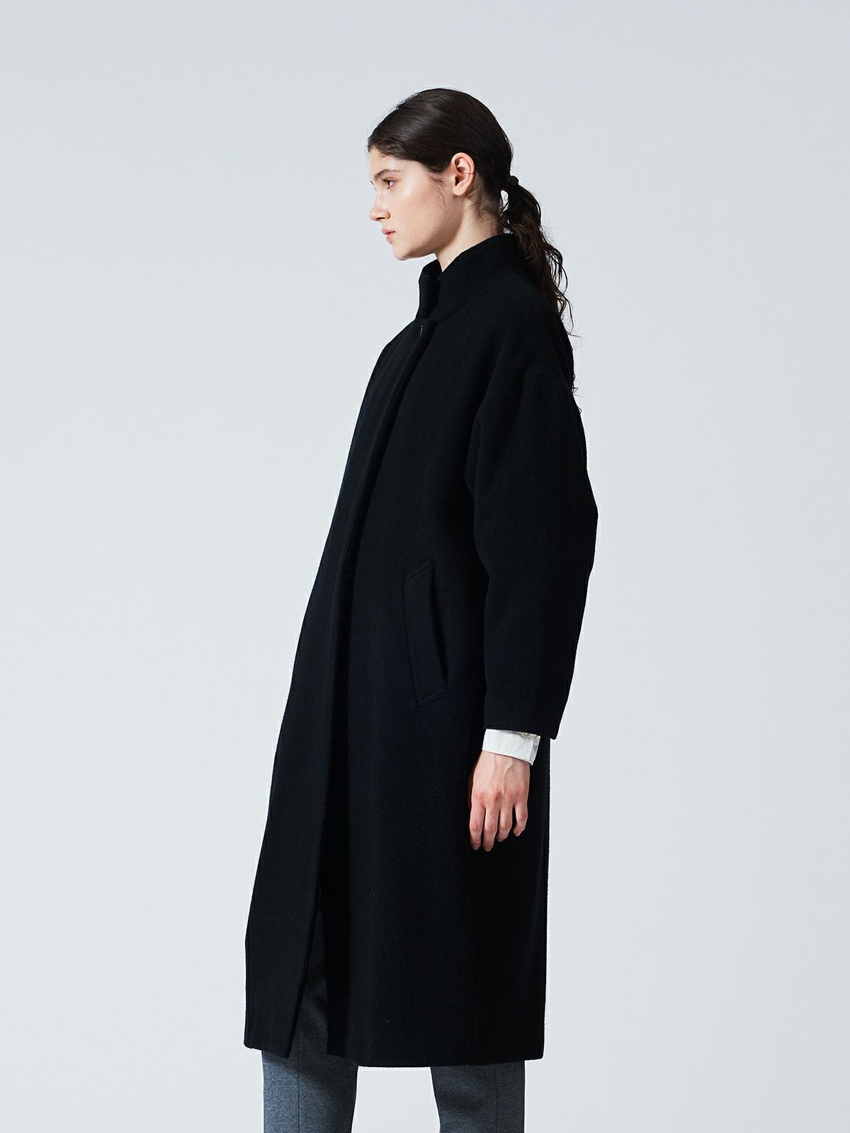 mizuiro ind ウールブレンドスタンドカラーコート｜ MARcourt ONLINE