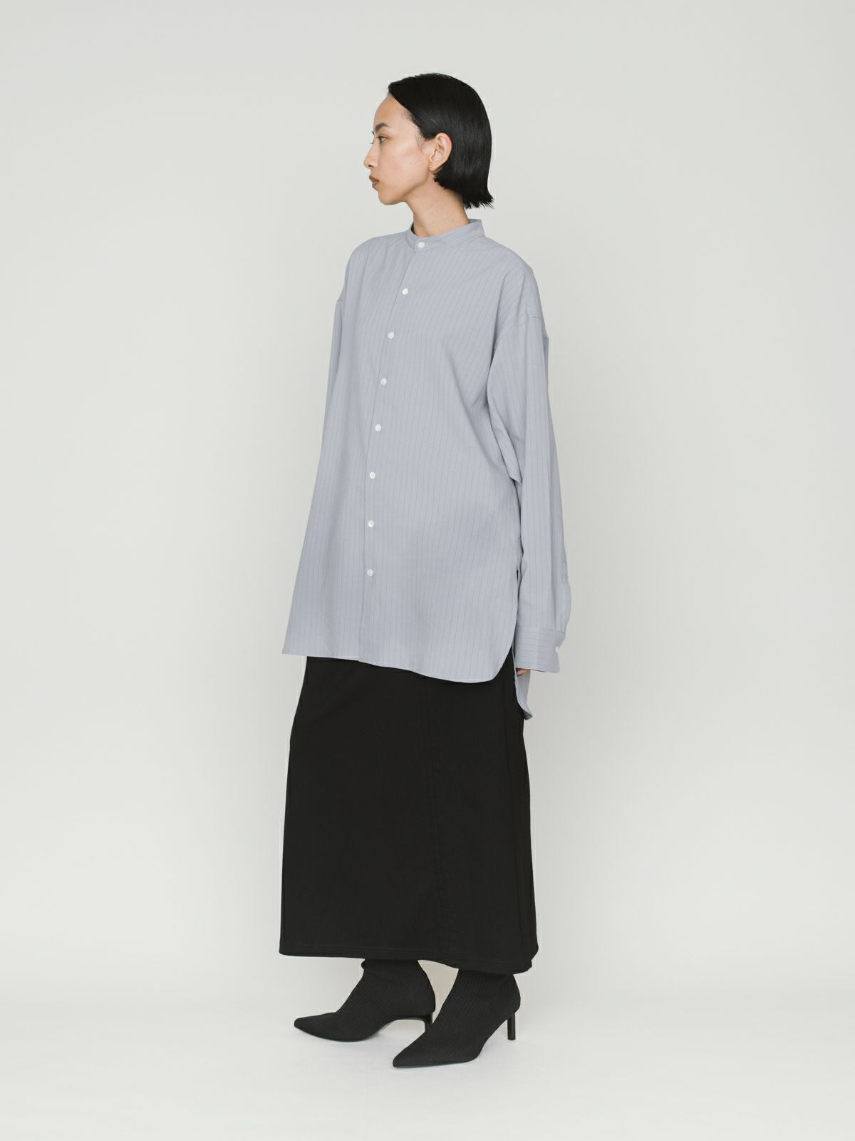 MIDIUMISOLID バンドカラーロングシャツ｜ MARcourt ONLINE STORE