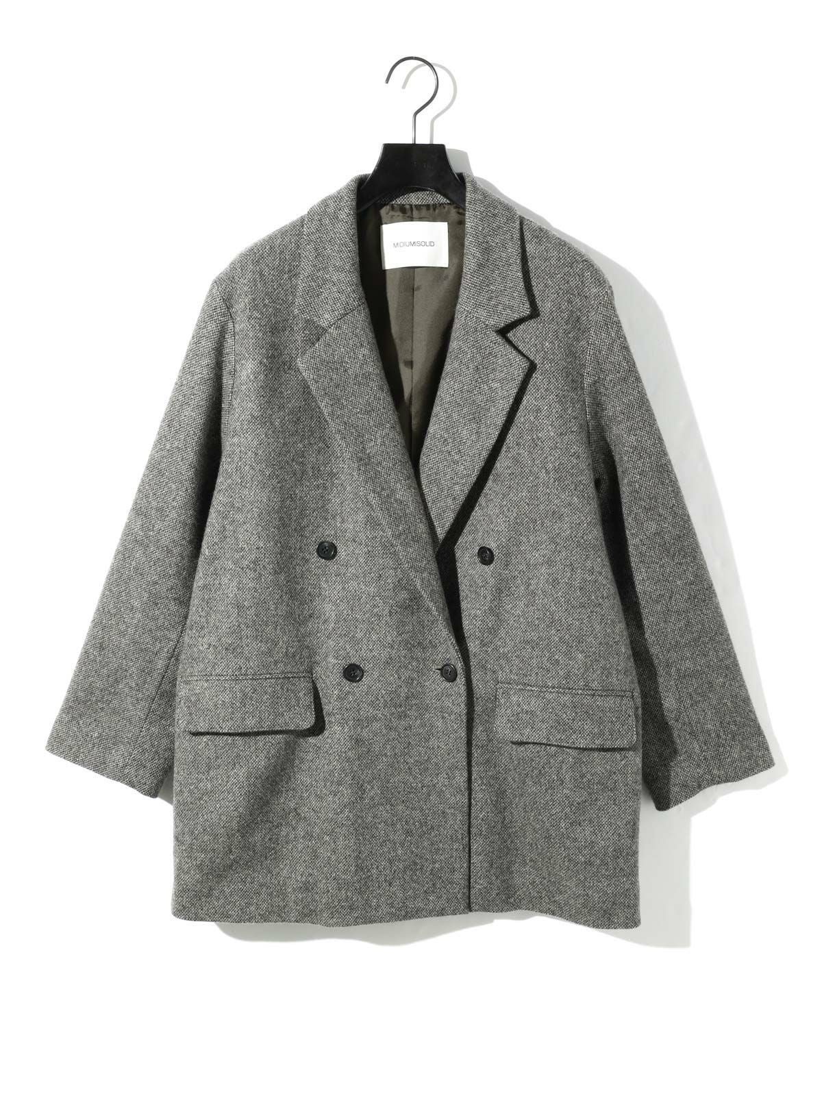 MIDIUMISOLID for Ladies ダブルブレストツイードジャケット