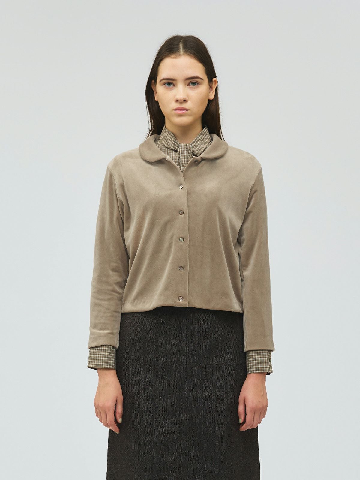 mizuiro ind ベロアラウンドカラーシャツ｜ MARcourt ONLINE STORE