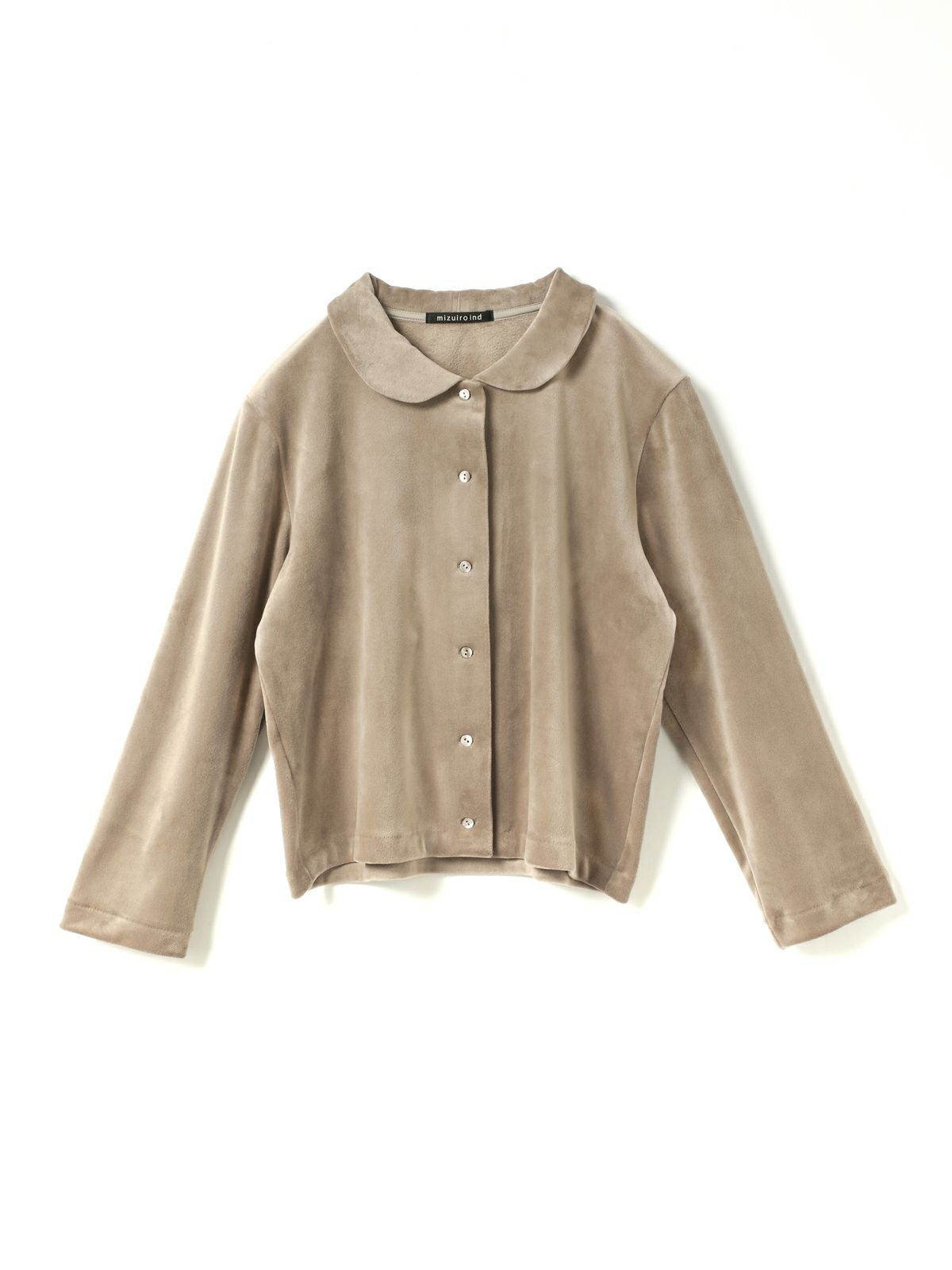 3/9(月)正午販売終了】mizuiro ind ベロアラウンドカラーシャツ