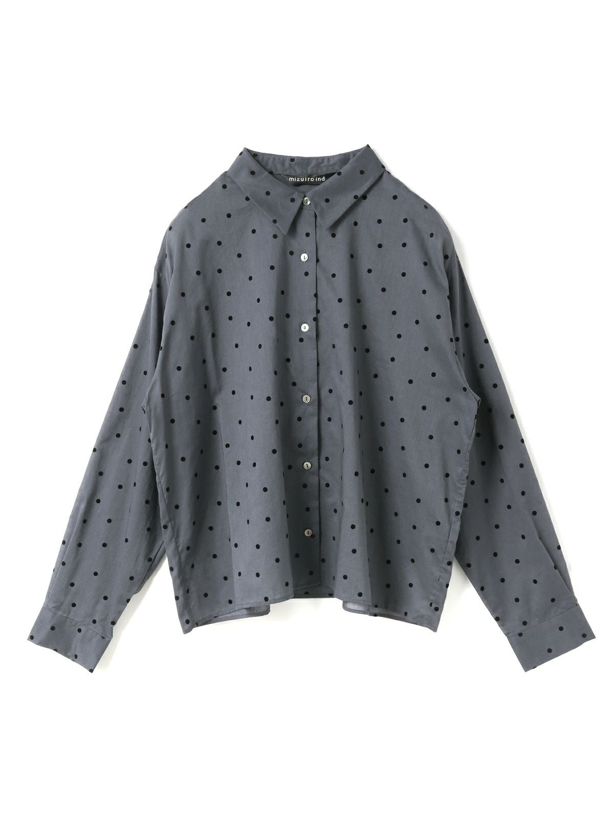 mizuiro ind フロッキードットプリントシャツ｜ MARcourt ONLINE STORE