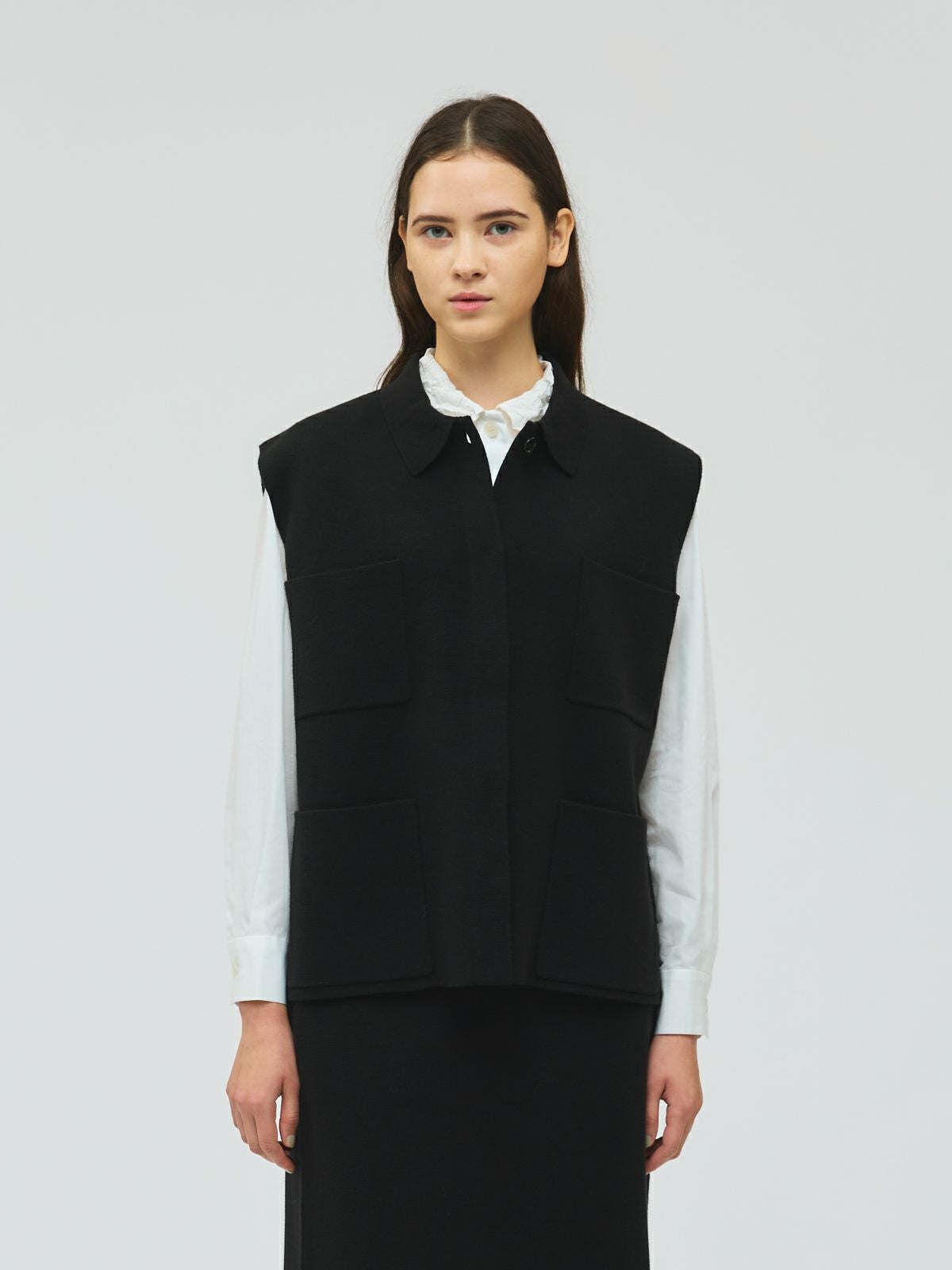 mizuiro ind 襟付きワイドベスト｜ MARcourt ONLINE STORE