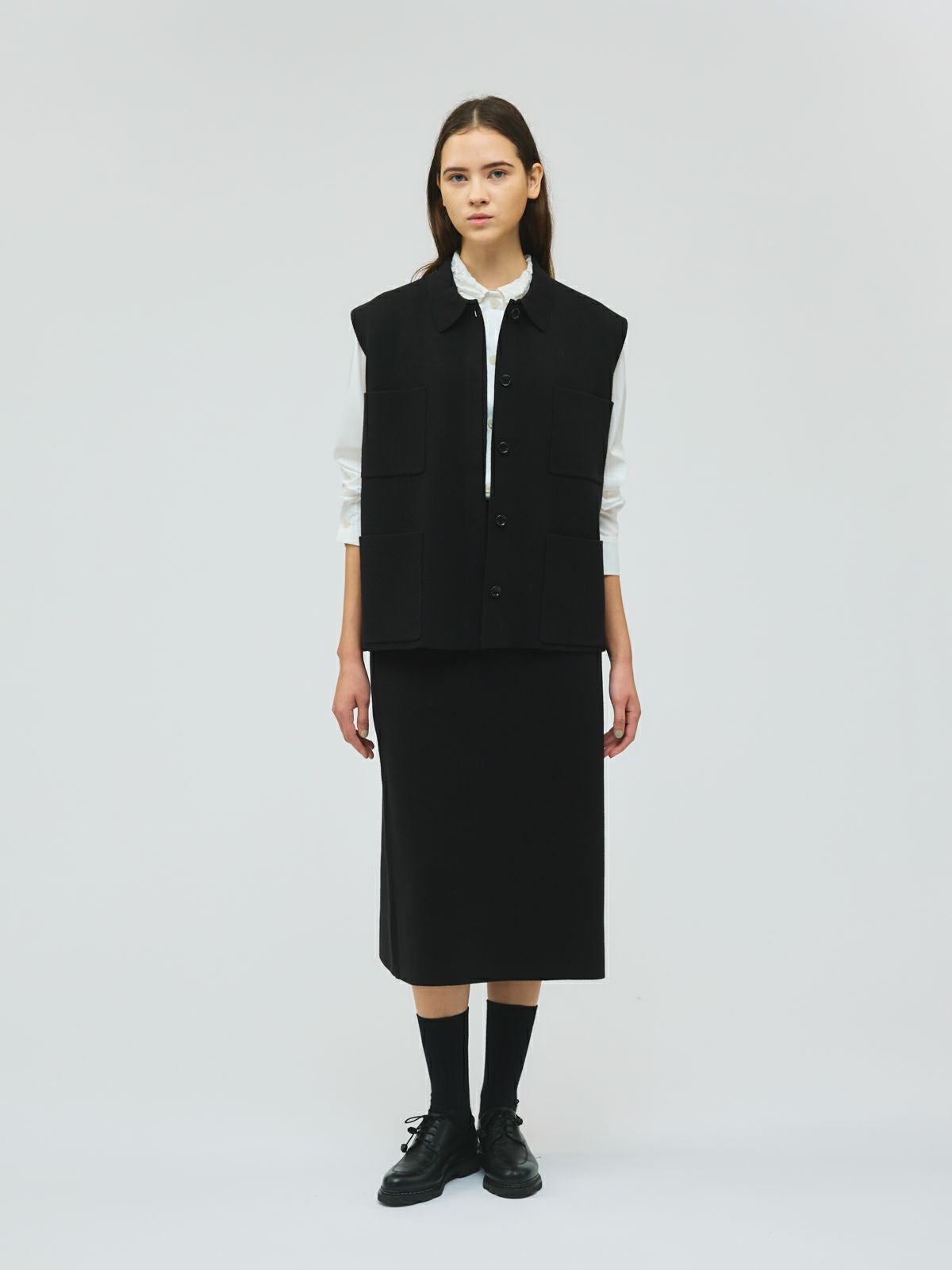 3/9(月)正午販売終了】mizuiro ind 襟付きワイドベスト｜ MARcourt