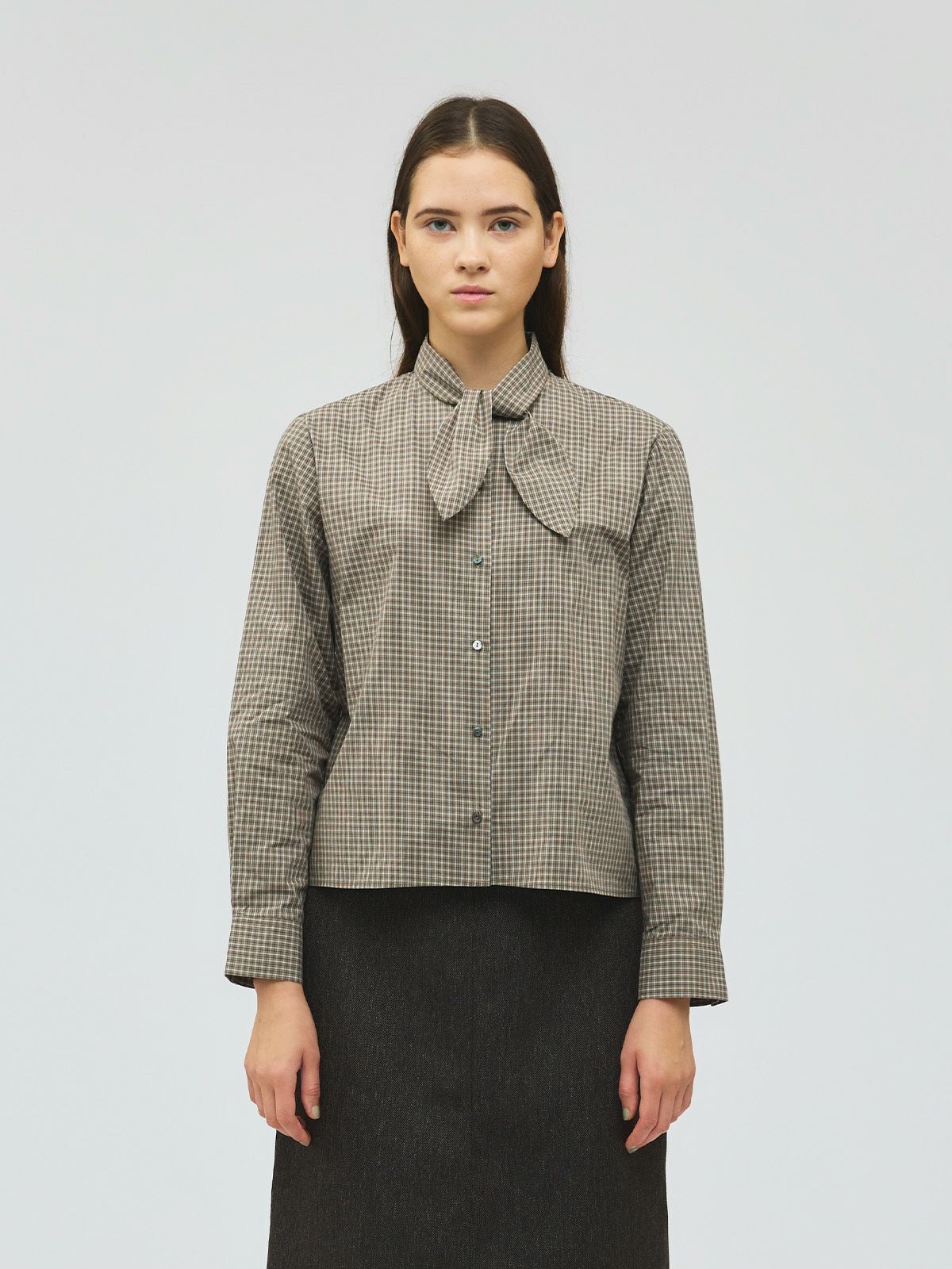 mizuiro ind チェックリボンタイシャツ｜ MARcourt ONLINE STORE