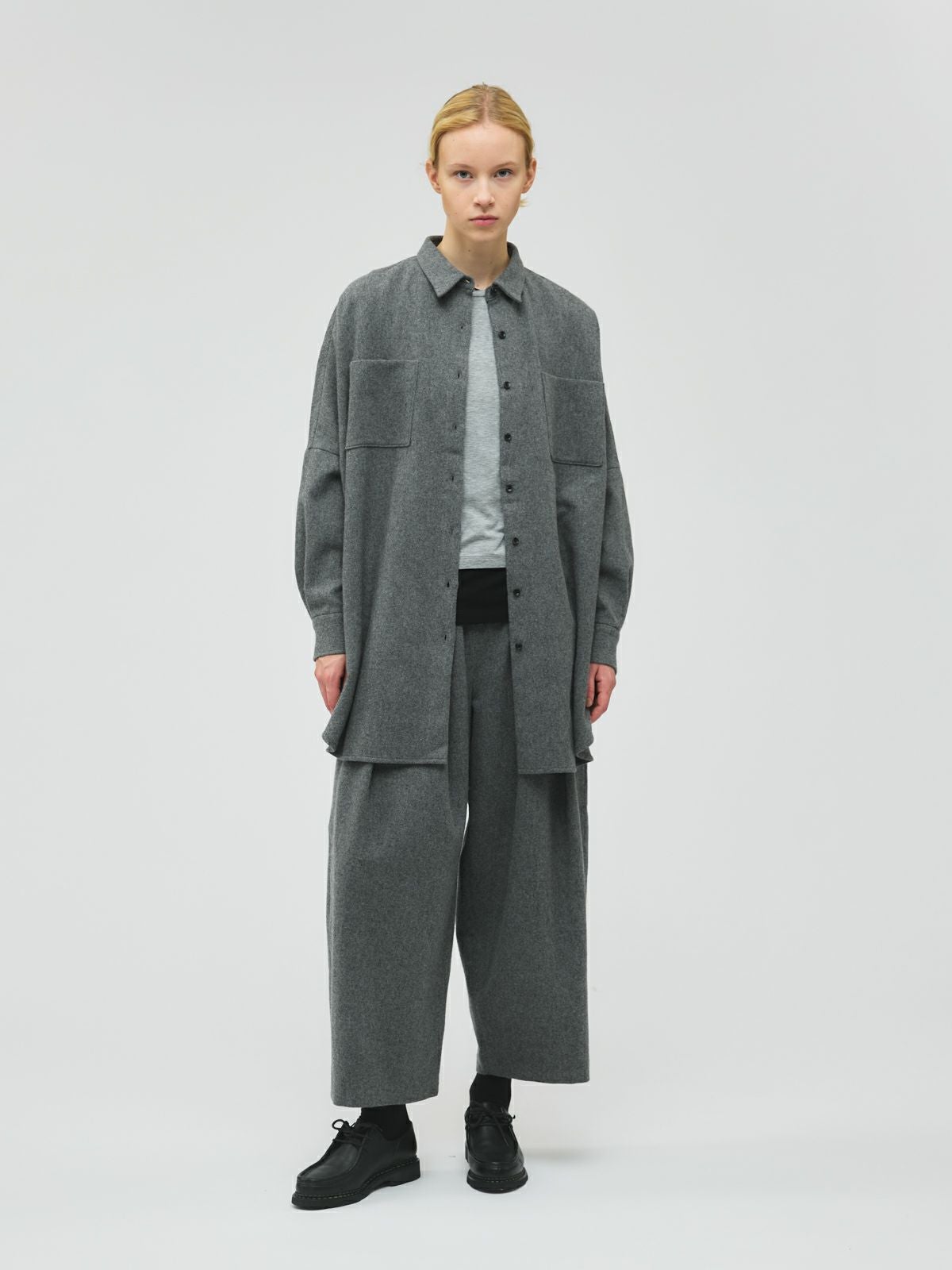 3/9(月)正午販売終了】mizuiro ind ポケット付きワイドシャツ