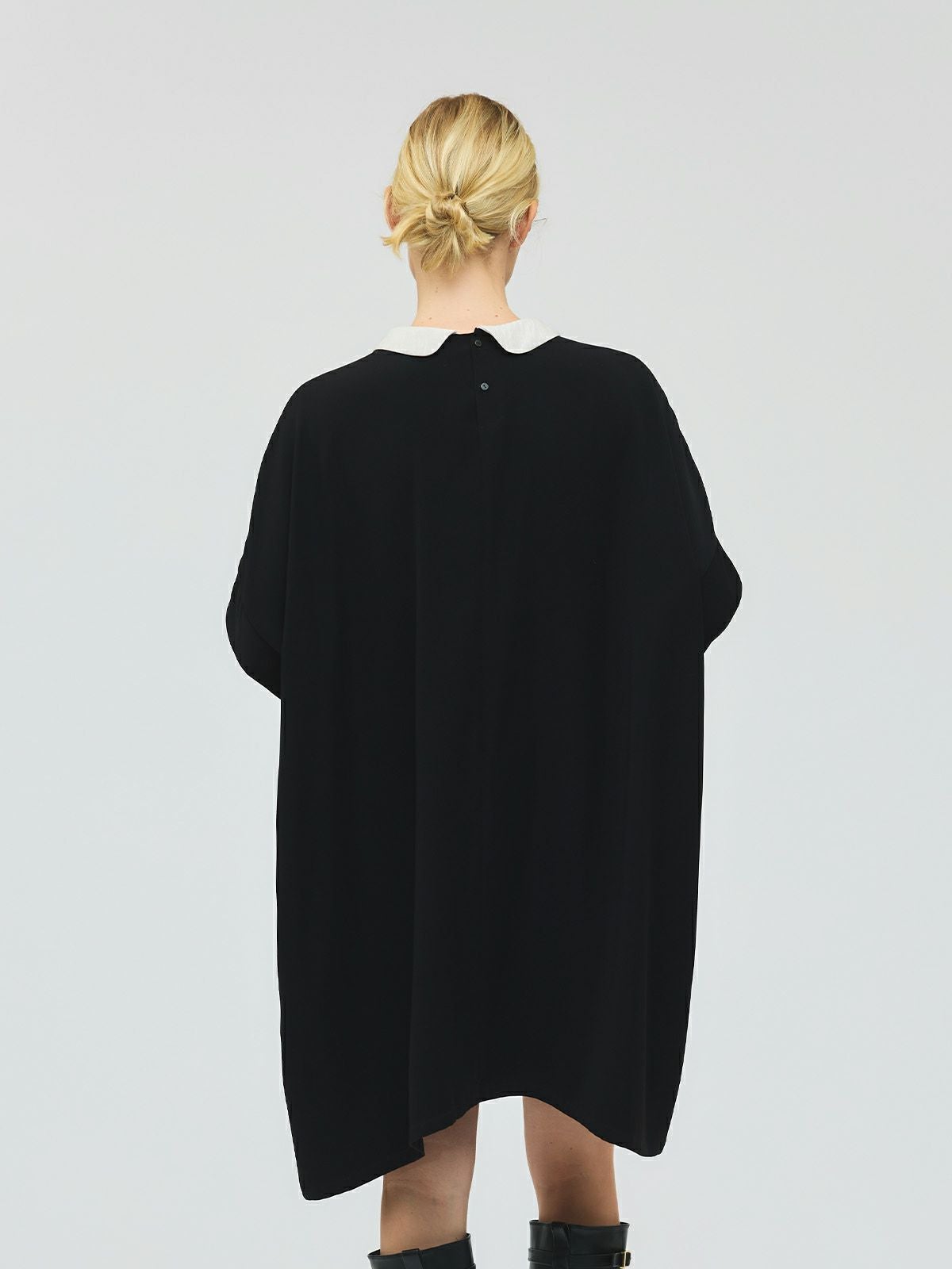 3/9(月)正午販売終了】mizuiro ind 衿付きサテンコクーンワンピース