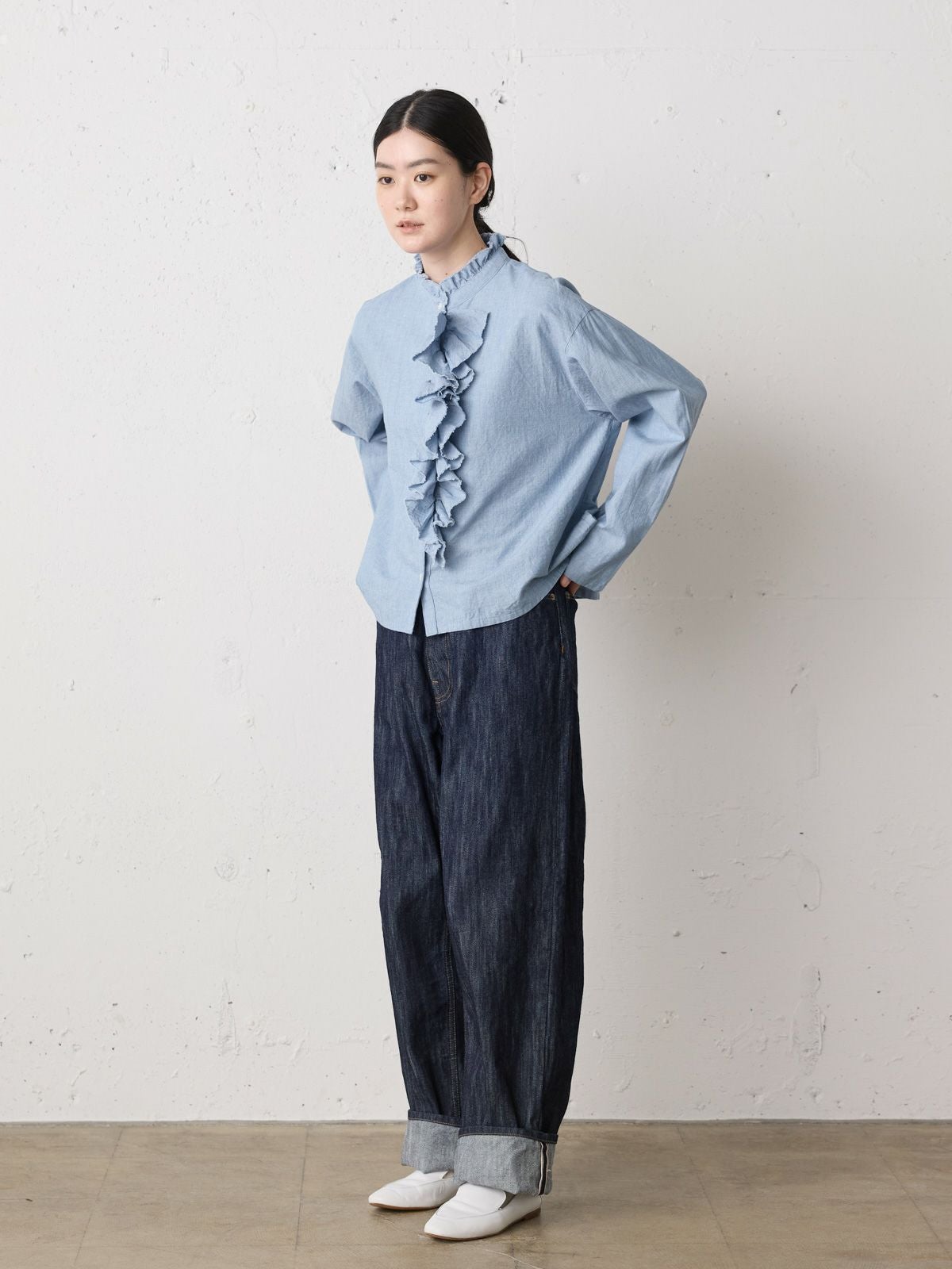 MidiUmi ダンガリーズラッフルシャツ｜ MARcourt ONLINE STORE