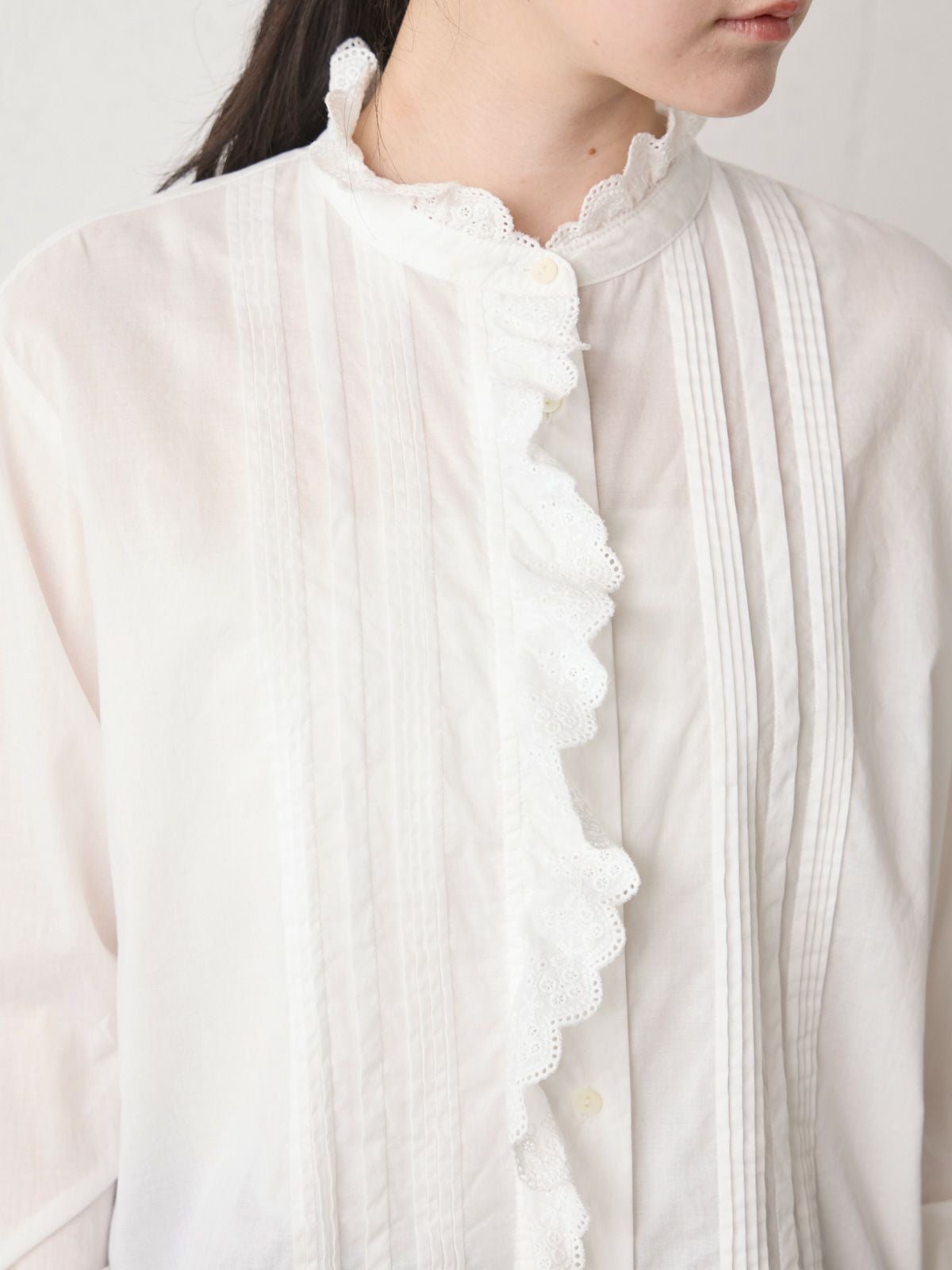 MidiUmi ピンタックレースシャツ｜ MARcourt ONLINE STORE