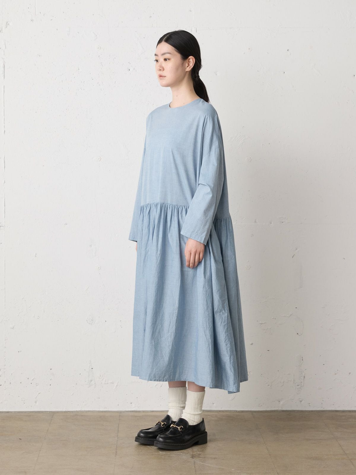 MARNI マルニ　シャンブレー素材　ギャザースカートセットアップ/ワンピース MidiUmi シャンブレーギャザーワンピース｜ MARcourt ONLINE STORE