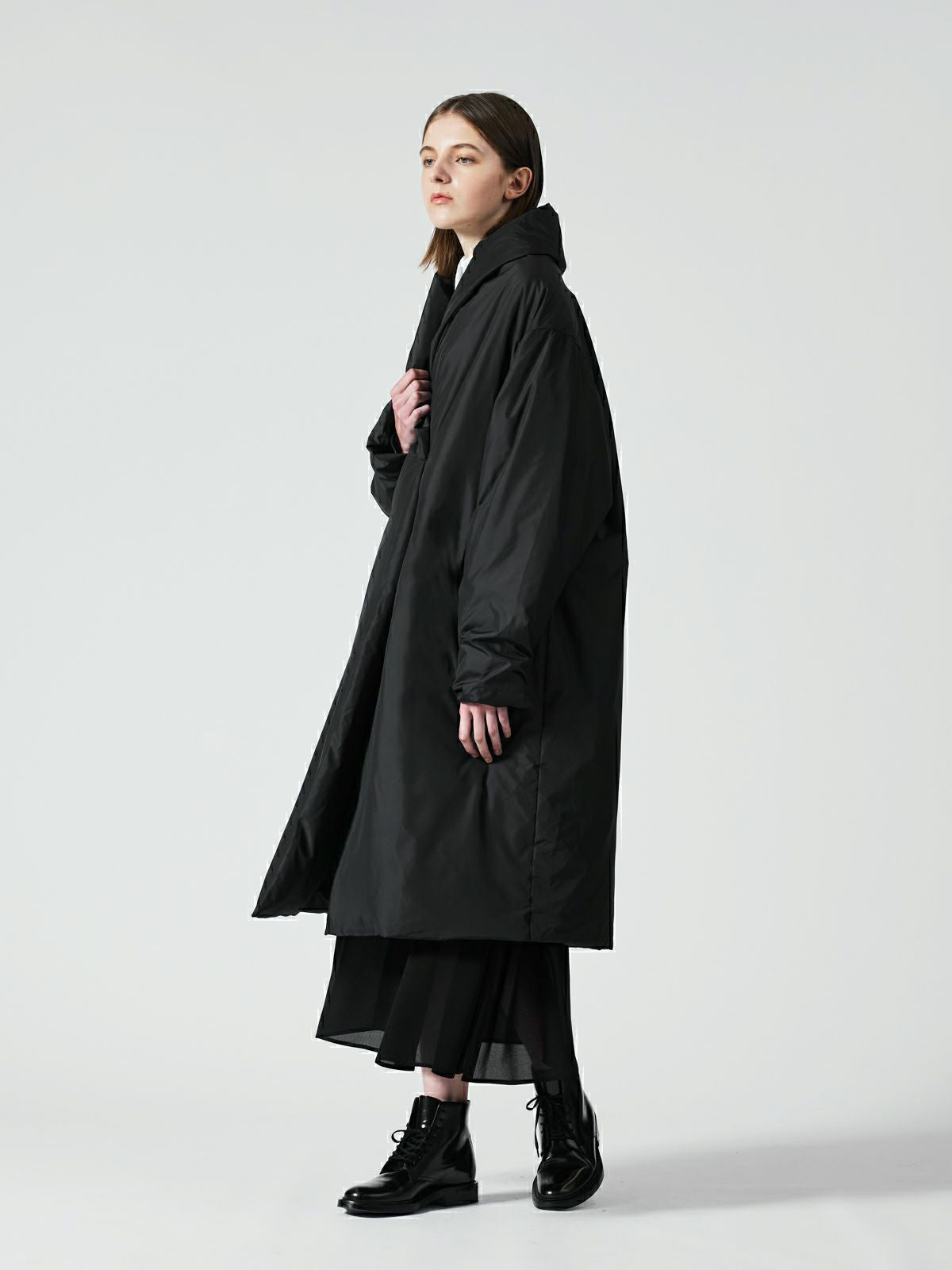 3/9(月)正午販売終了】mizuiro ind ドレープライトダウンコート