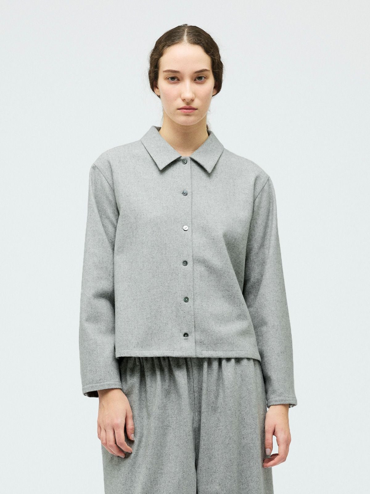 mizuiro ind ウールブレンドベーシックシャツ｜ MARcourt ONLINE STORE