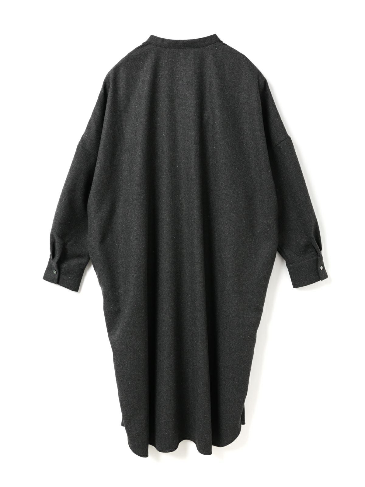 mizuiro ind ウールブレンドスタンドカラーシャツワンピース
