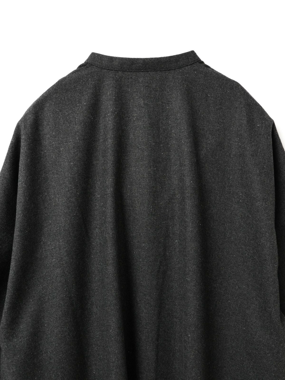 mizuiro ind ウールブレンドスタンドカラーシャツワンピース