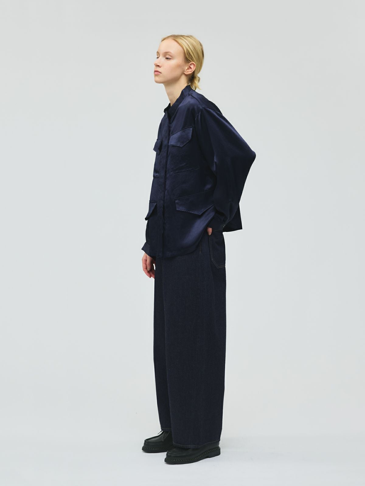 mizuiro ind サテンワークシャツ｜ MARcourt ONLINE STORE