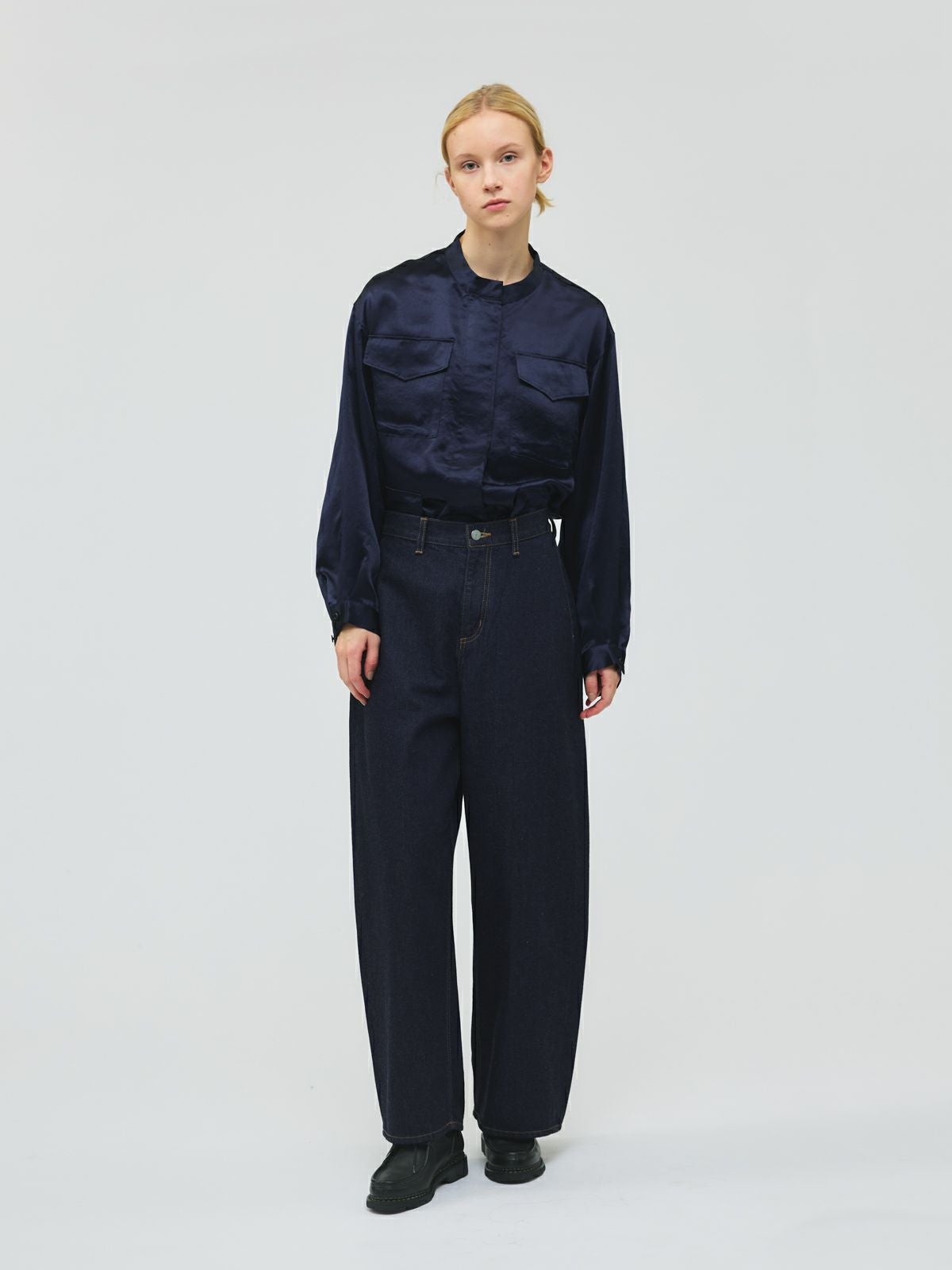 mizuiro ind サテンワークシャツ｜ MARcourt ONLINE STORE