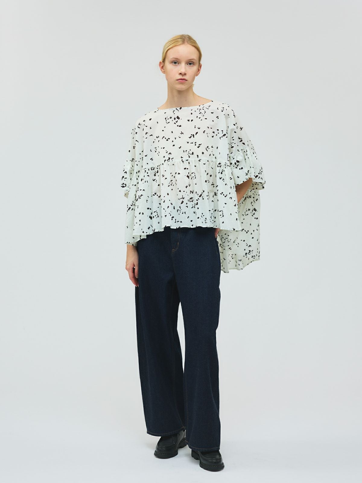 mizuiro ind プリントワイドギャザープルオーバー｜ MARcourt ONLINE