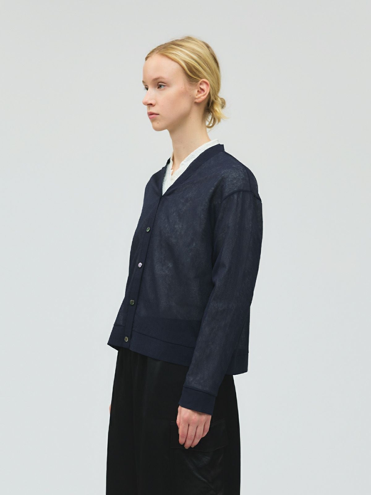 mizuiro ind ワッシャーボイルVネックカーディガン｜ MARcourt ONLINE
