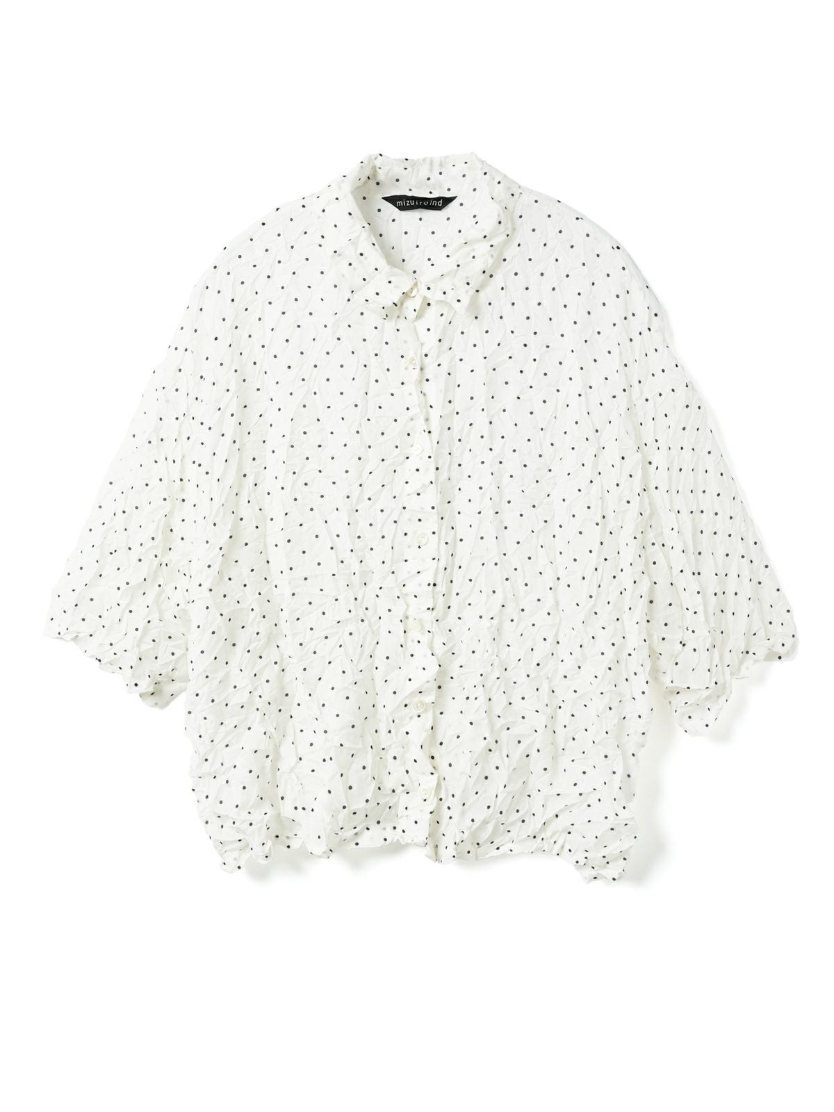 mizuiro ind ドットプリントキャッチワッシャーシャツ｜ MARcourt